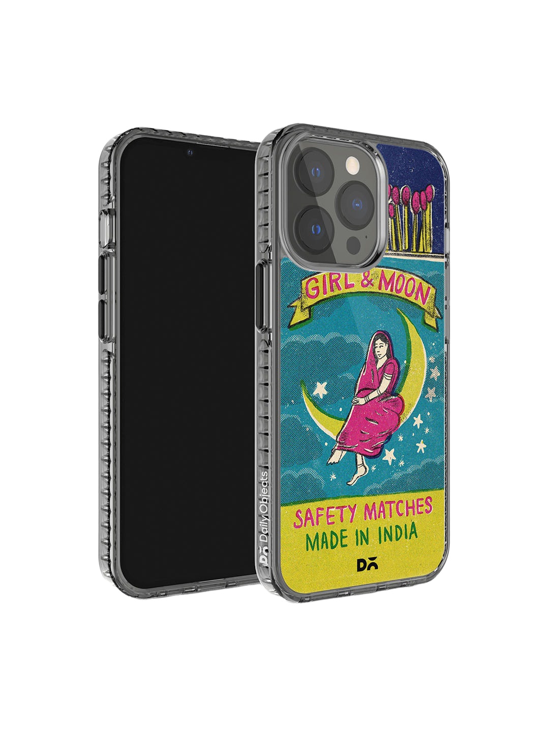 

DailyObjects Moon Girl Matchbox Stride 2.0 iPhone 14 Pro Max Case Cover, Blue