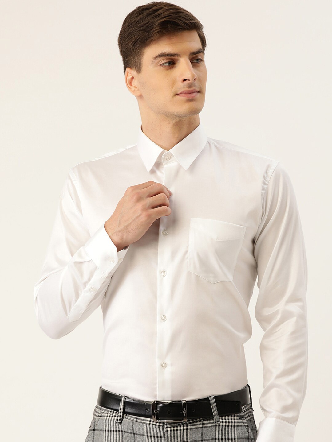 

Hancock Smart Slim Fit Spread Collar Long Sleeves Pure Cotton Formal Shirt, White