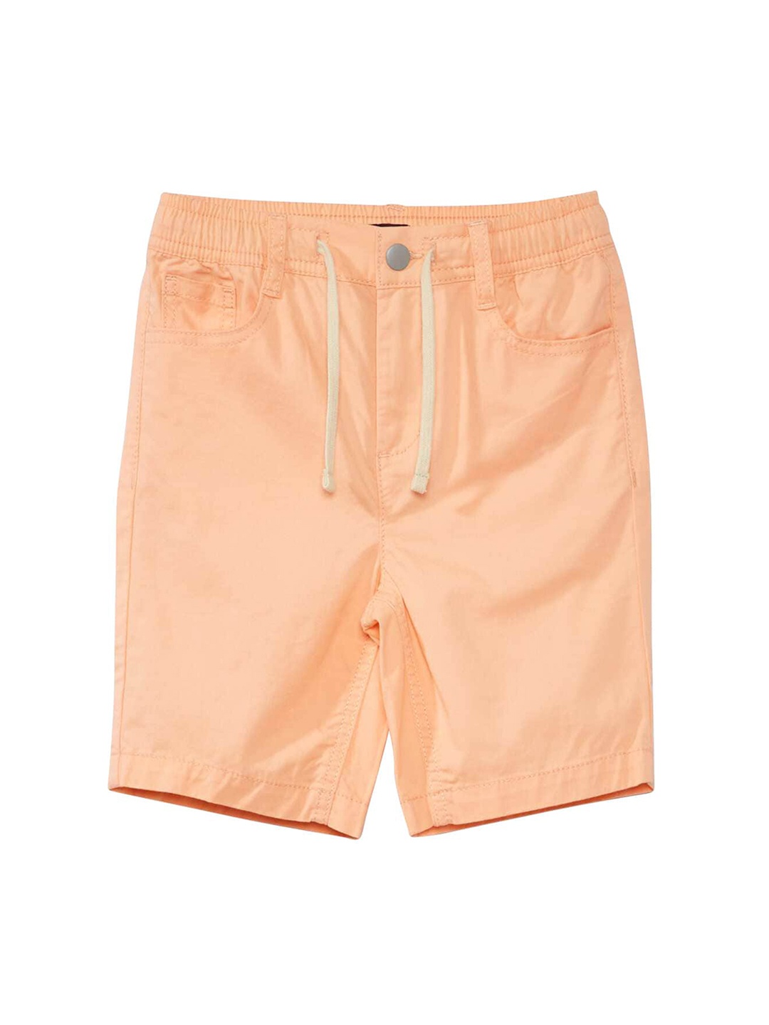 

KIABI Boys Mid-Rise Regular Pure Cotton Shorts, Orange