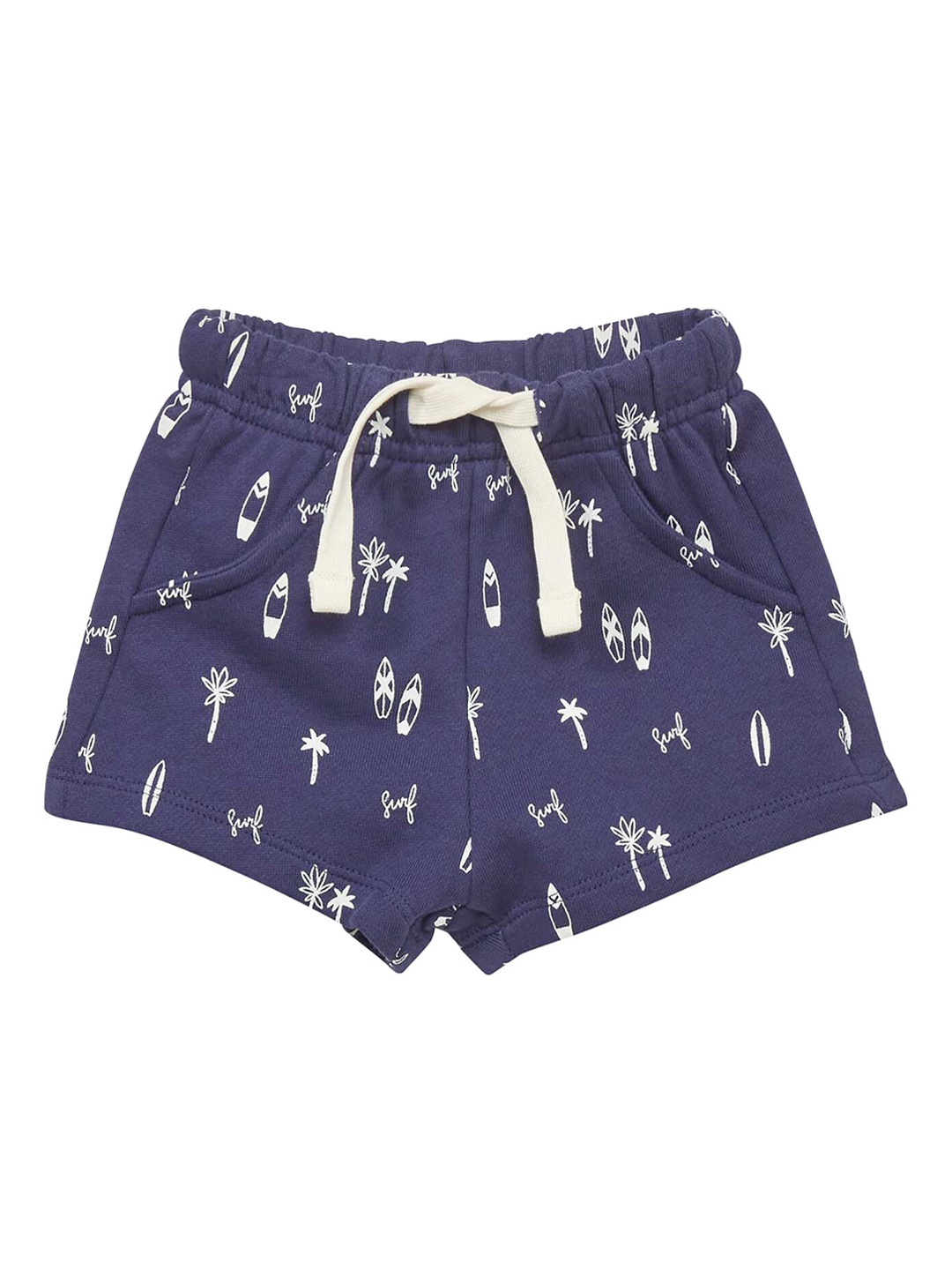 

KIABI Infant Boys Conversational Printed Pure Cotton Shorts, Blue