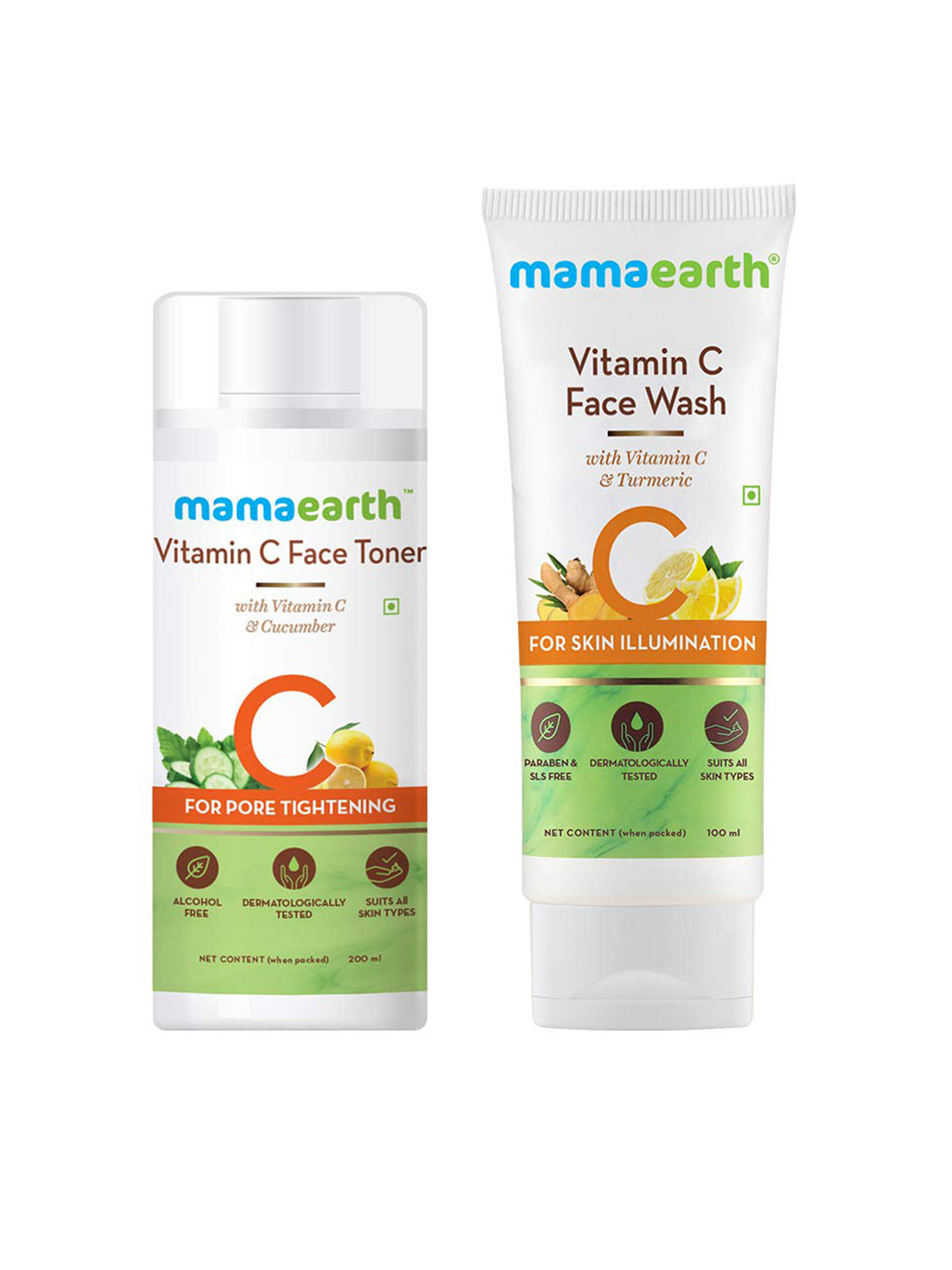 

Mamaearth Vitamin C Face Wash 100ml & Face Toner 200ml Combo, White