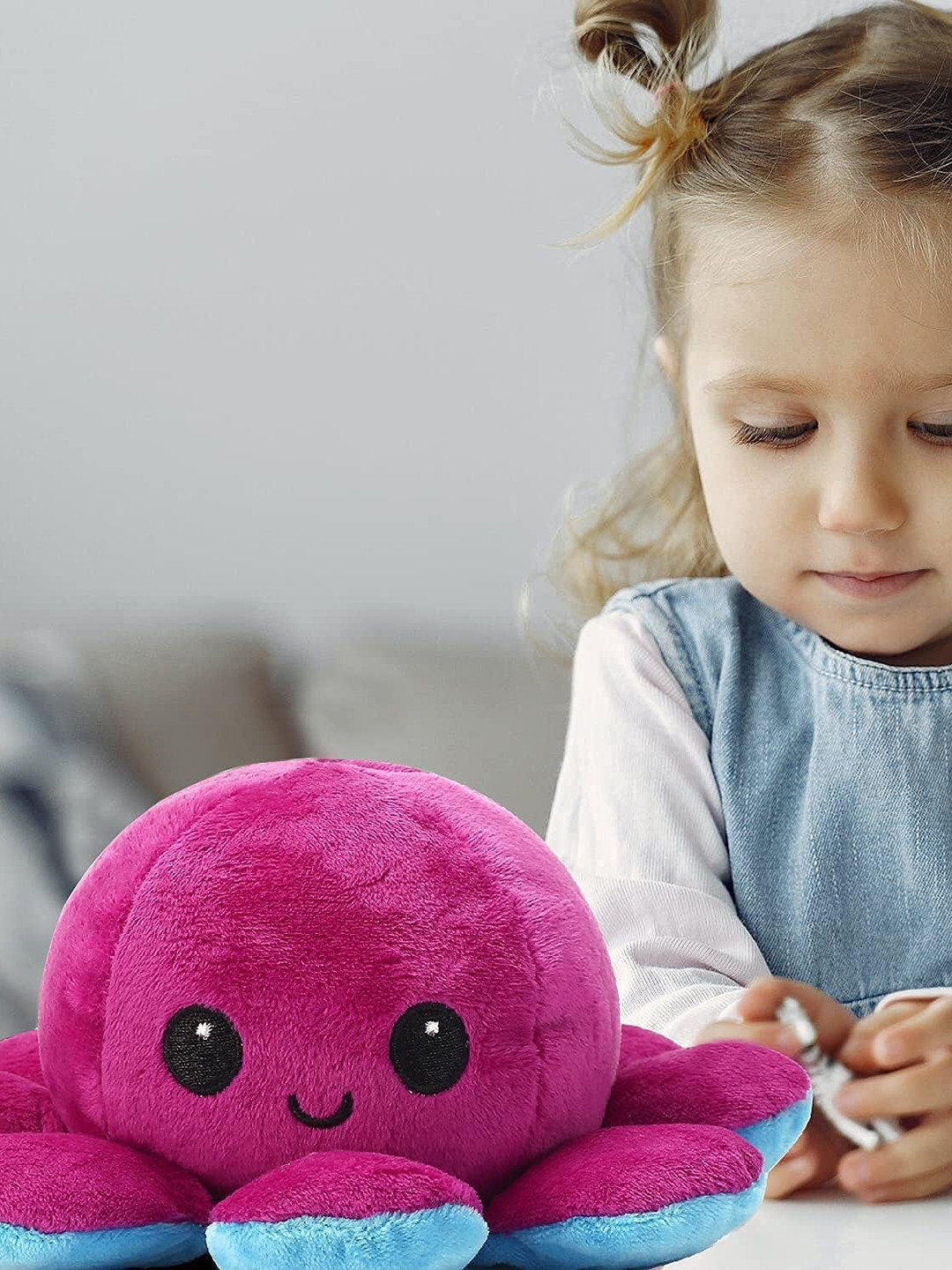 

CareDone Kids Cotton Reversible Octopus Soft Toy, Pink
