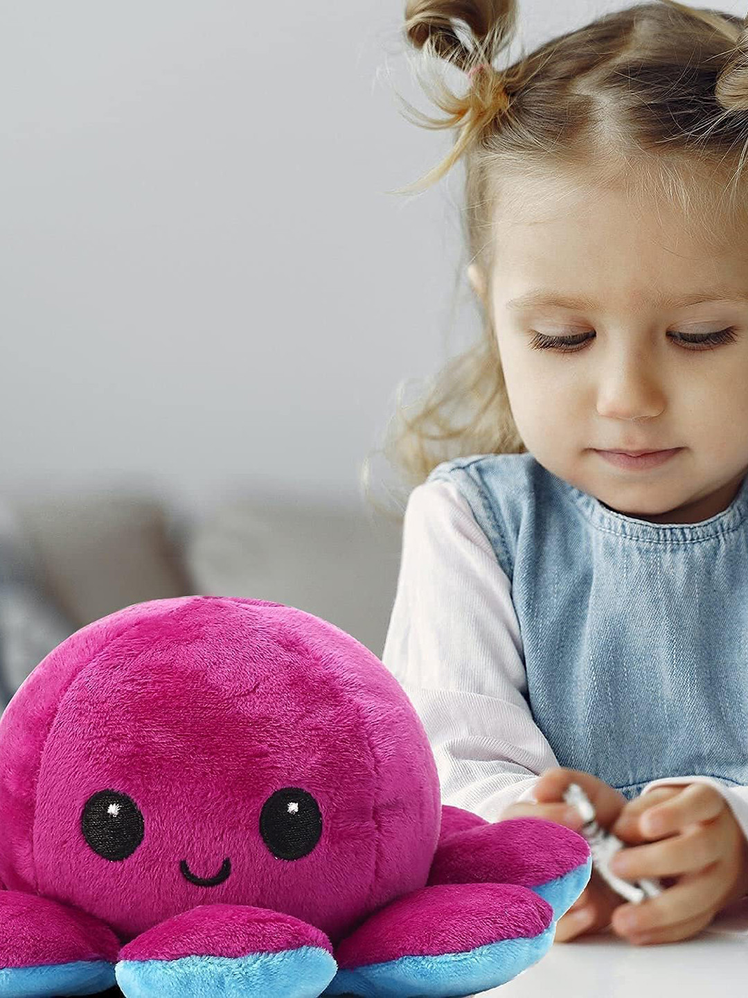 

CareDone Kids Cotton Reversible Octopus Soft Toy, Pink