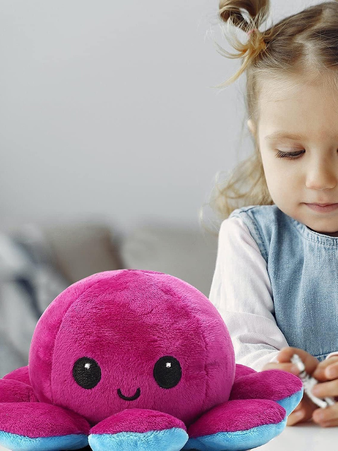 

CareDone Kids Reversible Octopus Soft Toys and Dolls, Blue