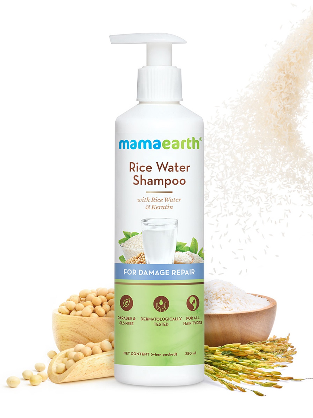 

Mamaearth Rice Water Shampoo 250ml, White