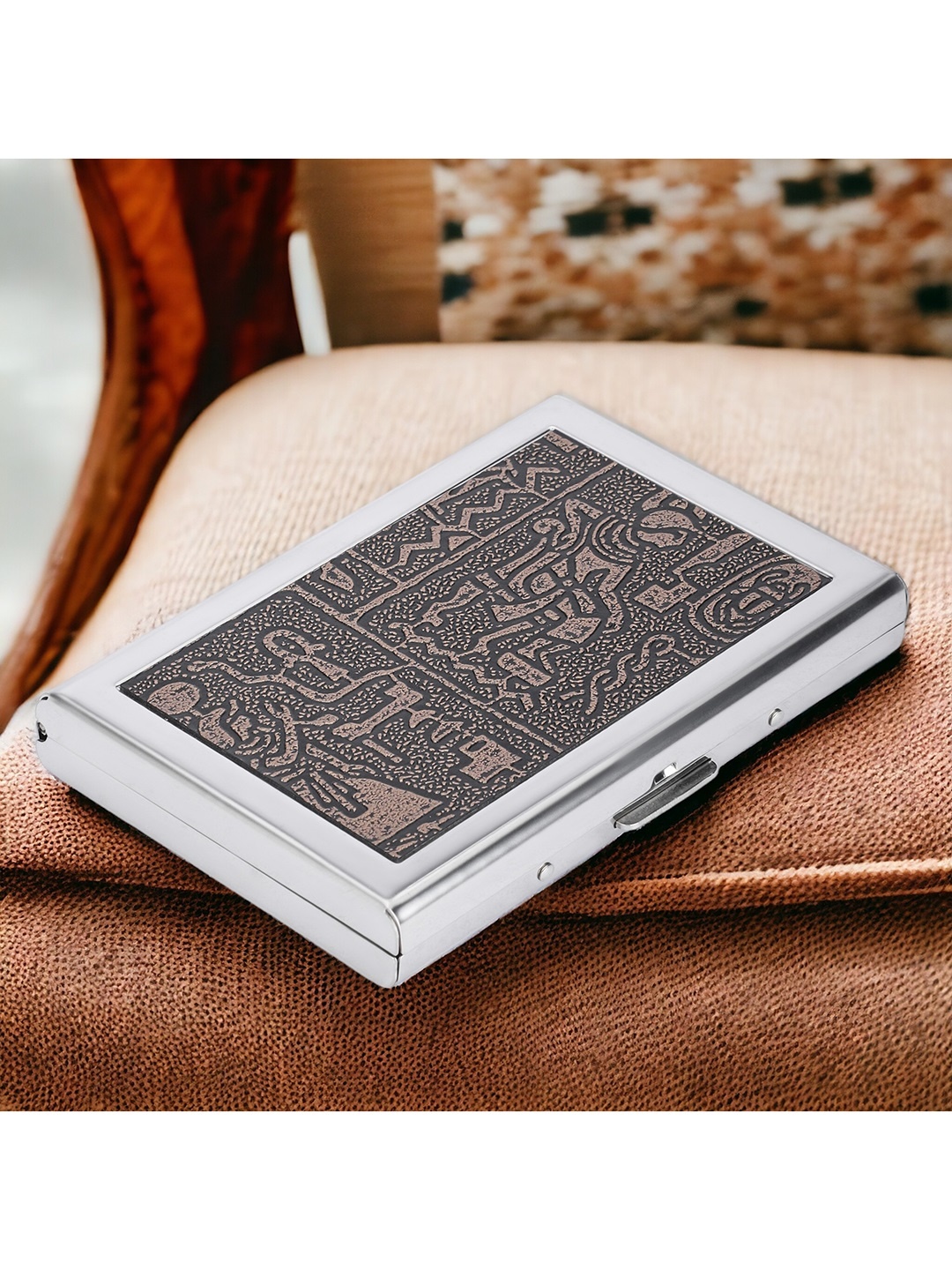 

Kastner Unisex Printed Short Card Holder, Silver