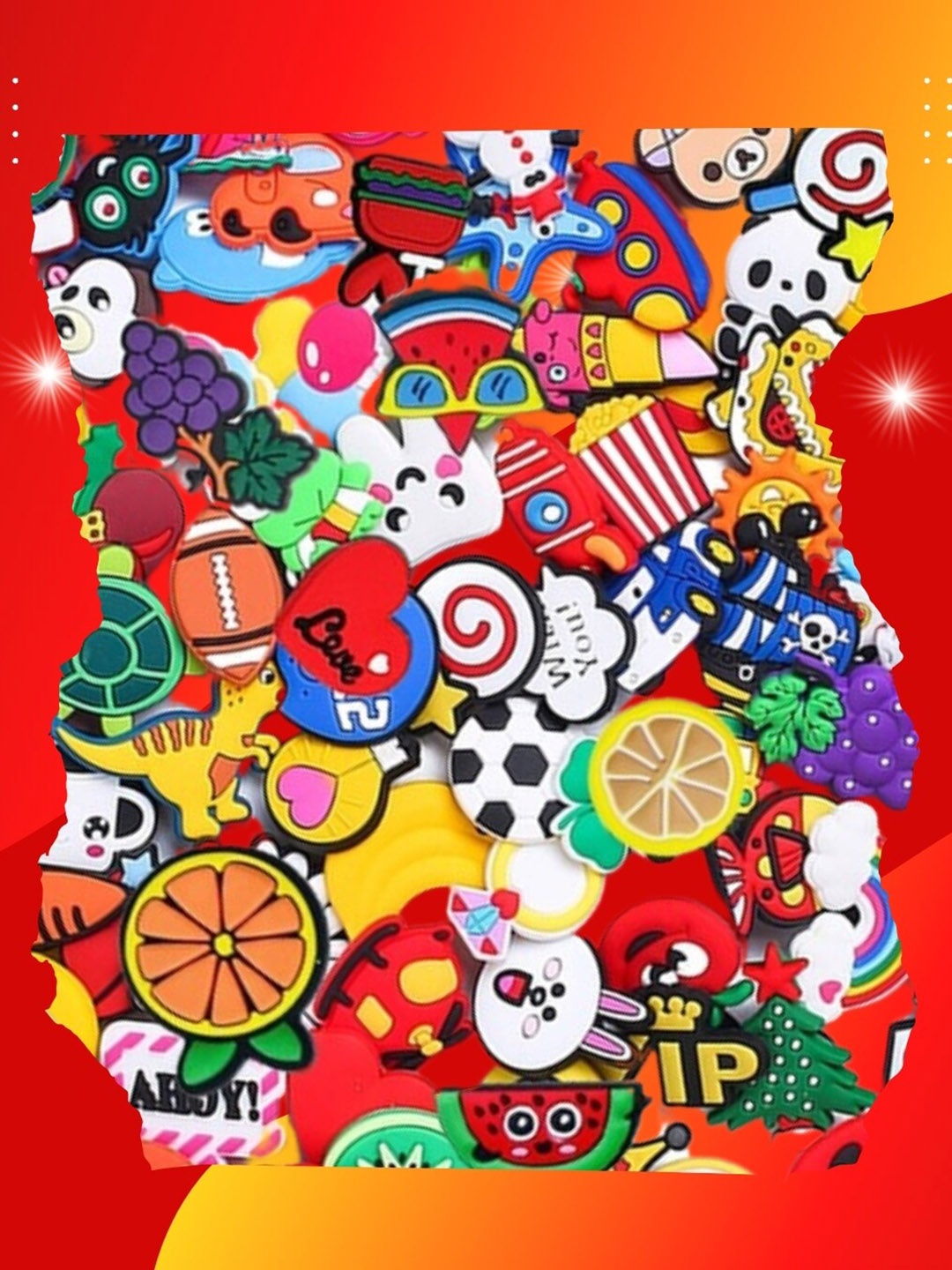 

Pinapes Unisex Set Of 12 Assorted Jibbitz Shoe Charms