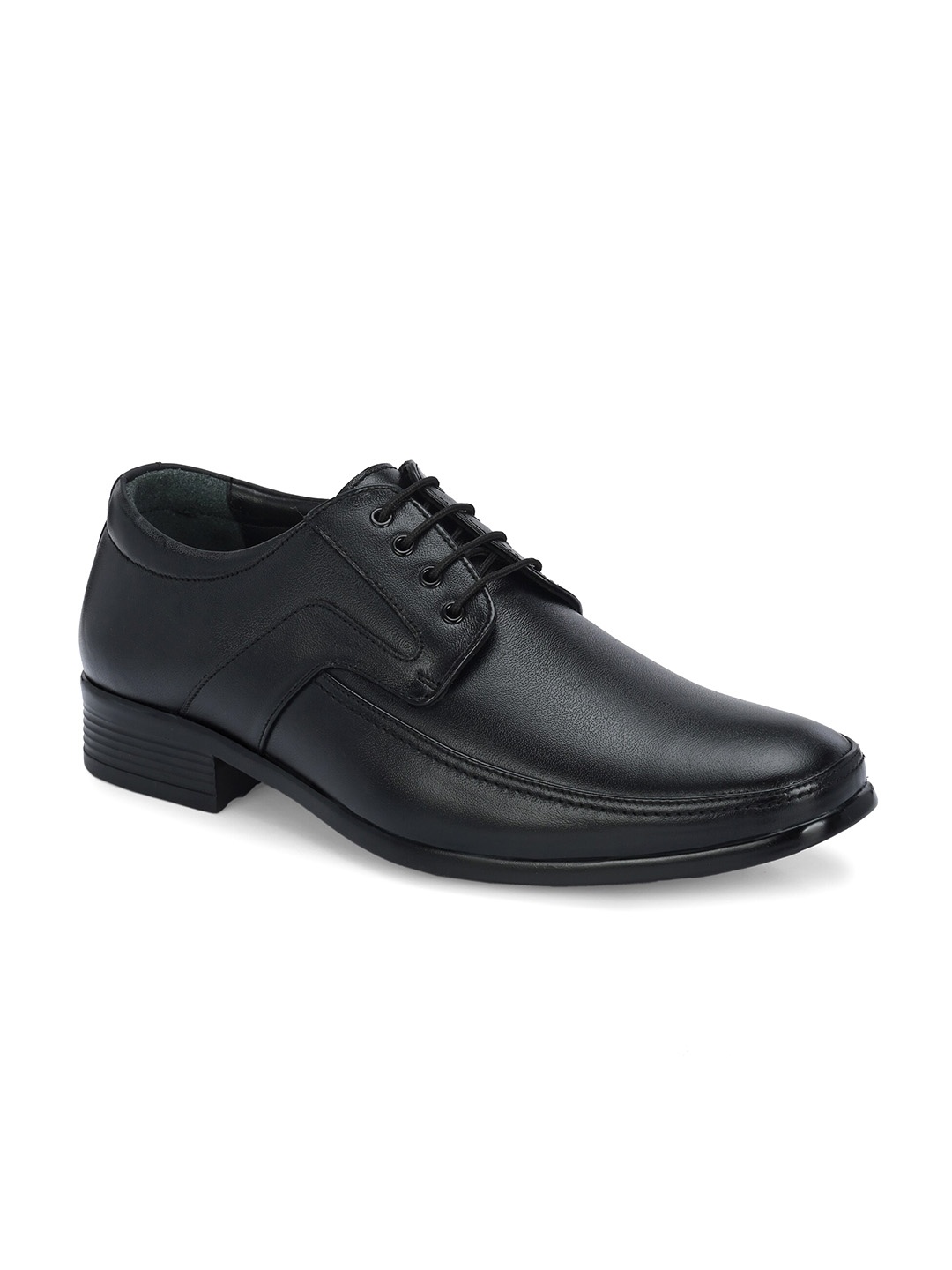 

GARDIN Men Textured Pure Leather Formal Derbys, Black