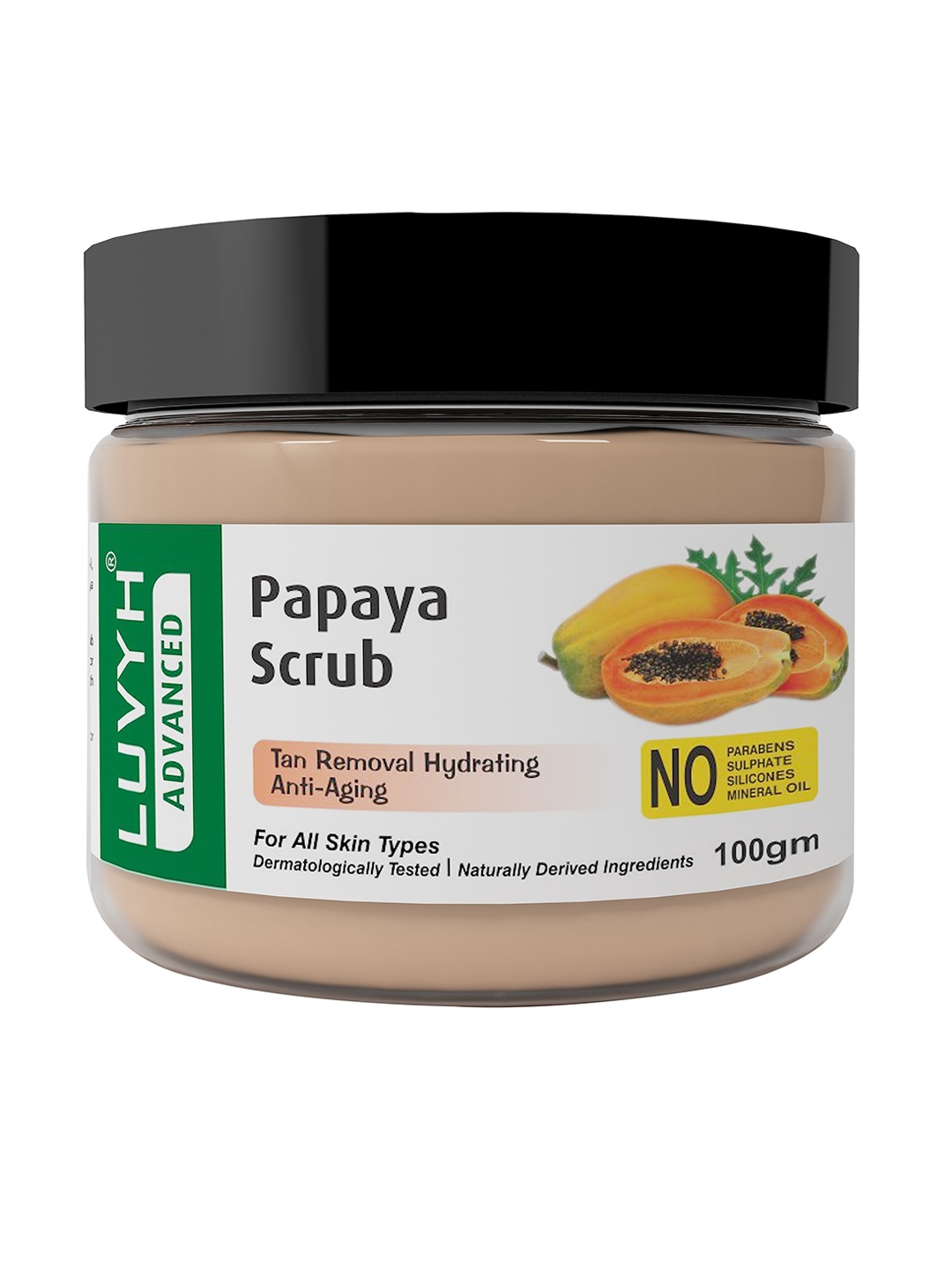 

LUVYH Advanced Papaya Scrub For Tan Removal - 100g, Yellow