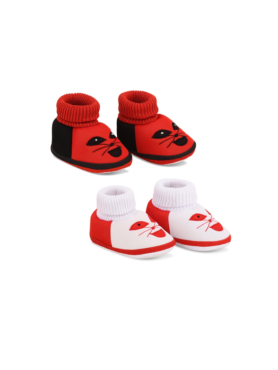 

Smartots Infant Pack of 2 Patterned Cotton Socks Booties, Red