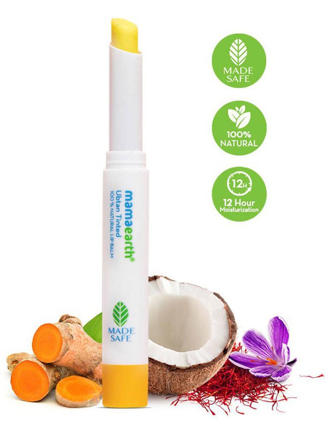 

Mamaearth Ubtan Tinted 100% Natural Lip Balm With Turmeric & Saffron - 2g, Yellow