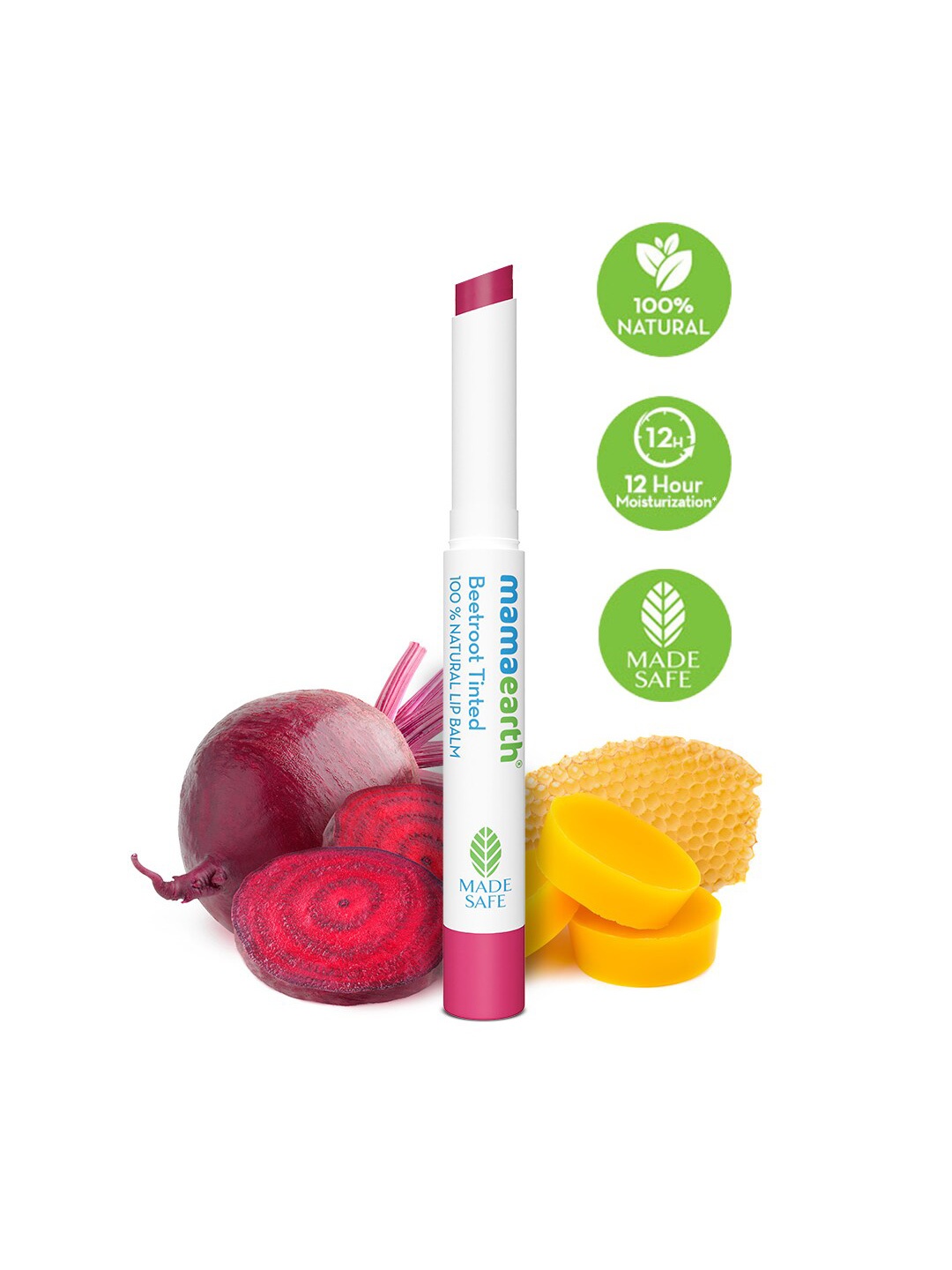 

Mamaearth Beetroot Tinted 100% Natural Lip Balm With Beetroot & Beeswax - 2g, Pink