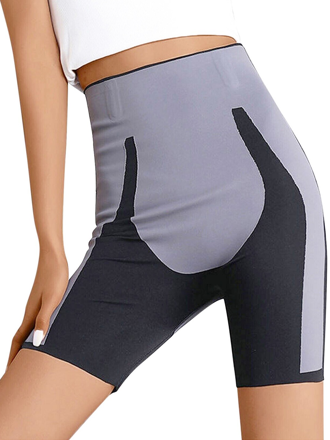 

Alexvyan Women Colour-Blocked Tummy & Thigh Shapewear, Black