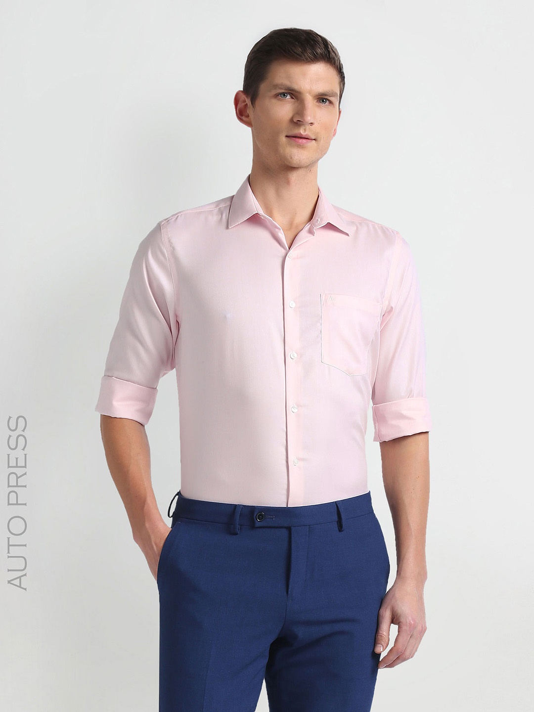 

Arrow Auto Press Long Sleeves Cotton Autopress Formal Shirt, Pink