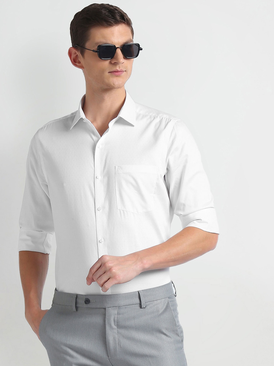 

Arrow Spread Collar Long Sleeves Regular Fit Formal Shirt, White