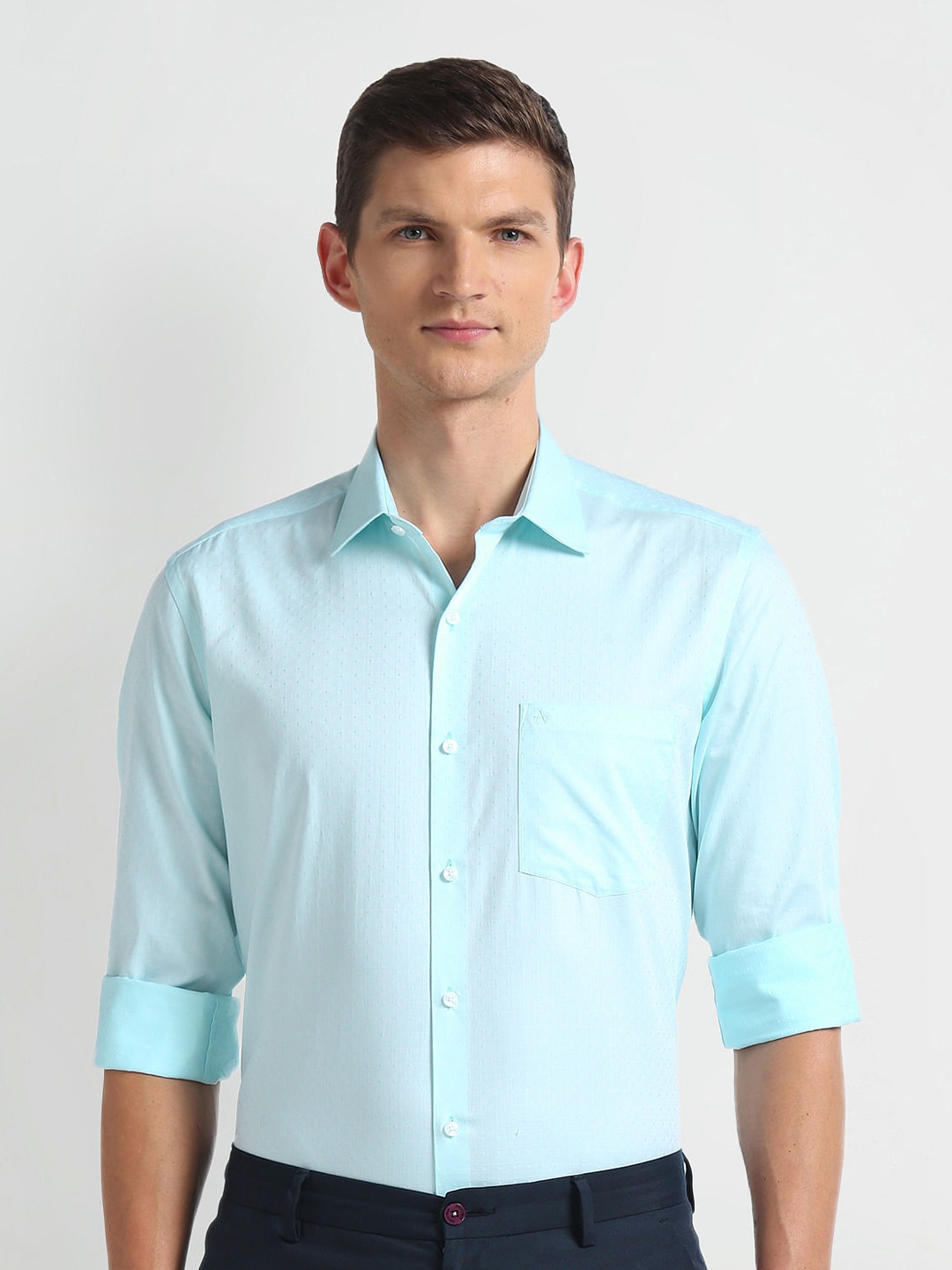 

Arrow Opaque Printed Formal Cotton Shirt, Blue