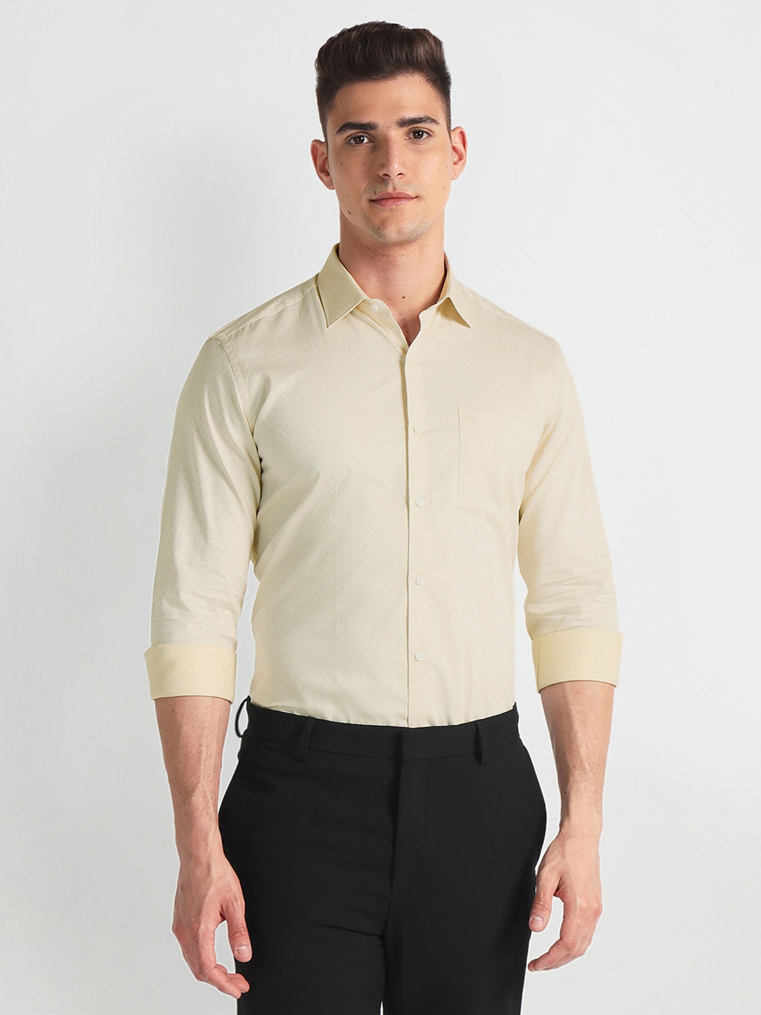 

Arrow Opaque Pure Cotton Formal Shirt, Beige