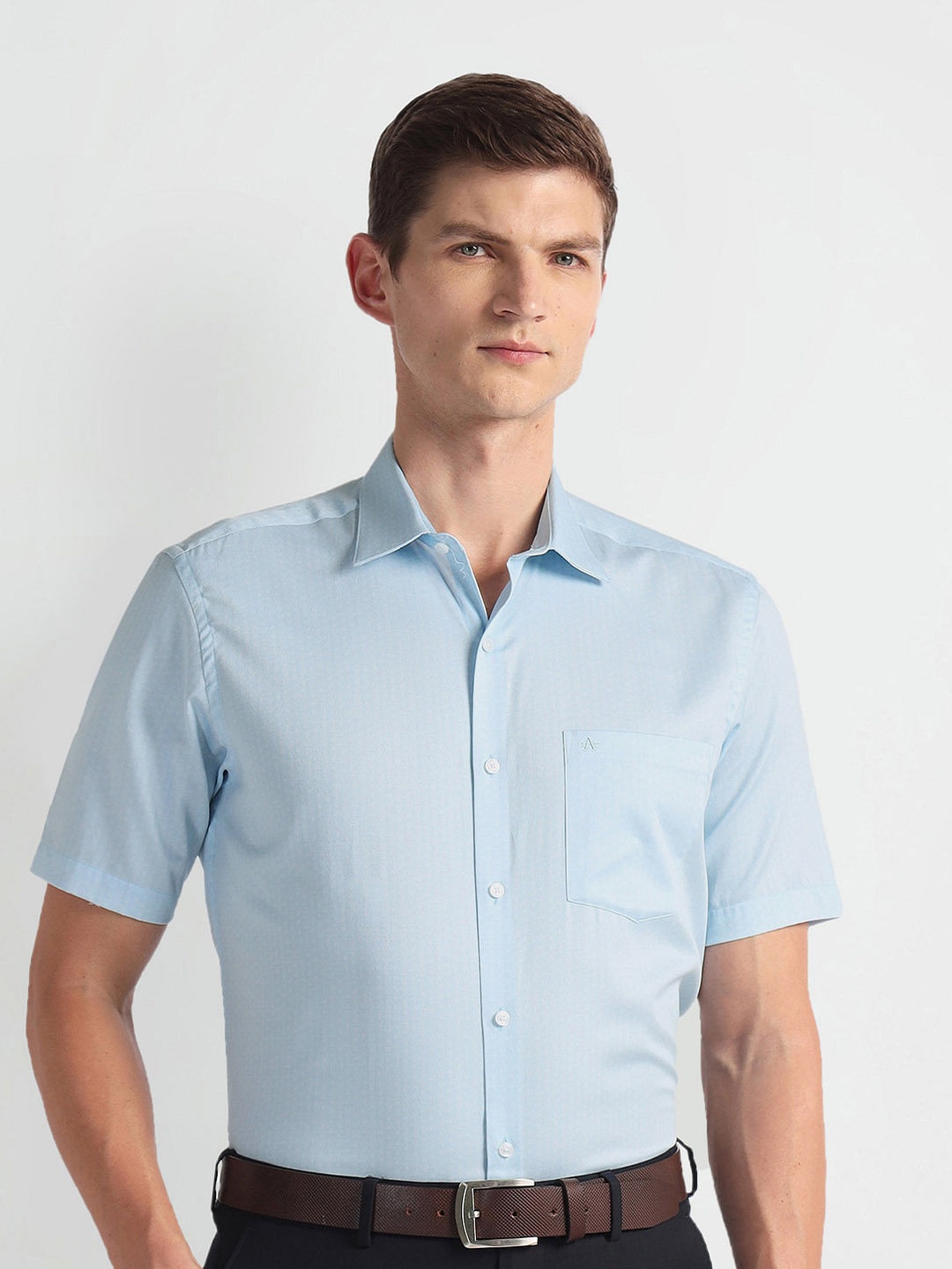 

Arrow Textured Opaque Twill Cotton Casual Shirt, Blue