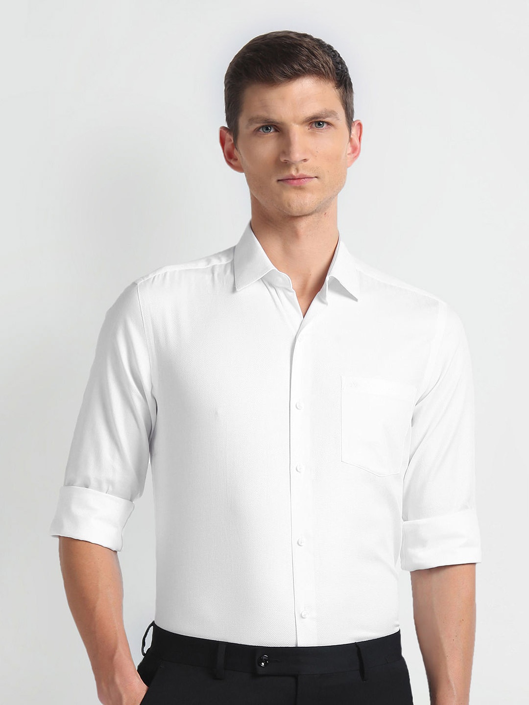 

Arrow Slim Fit Opaque Pure Cotton Formal Shirt, White