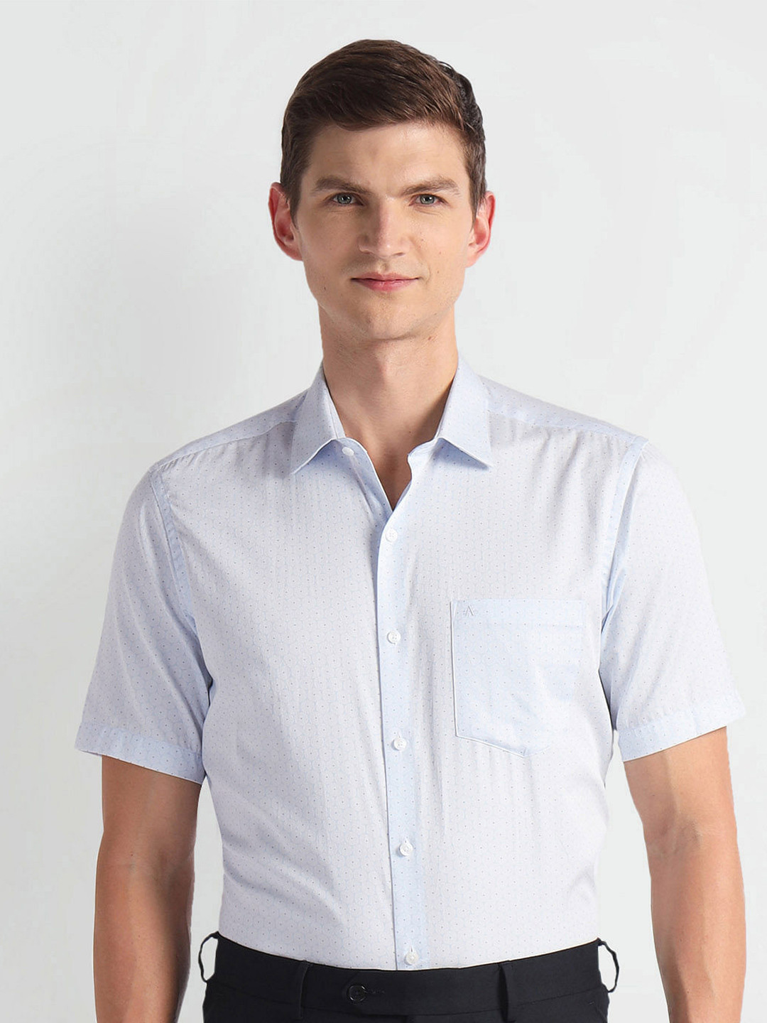 

Arrow Micro Ditsy Printed Opaque Twill Cotton Casual Shirt, Blue