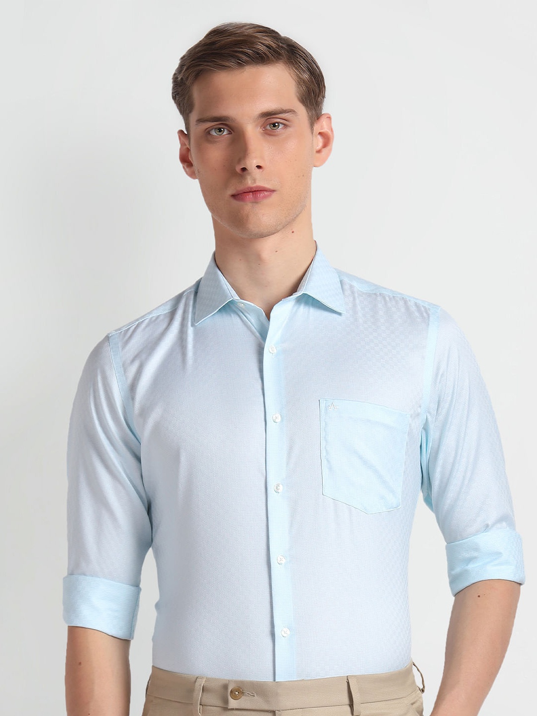 

Arrow Long Sleeves Regular Fit Cotton Opaque Autopress Formal Shirt, Green