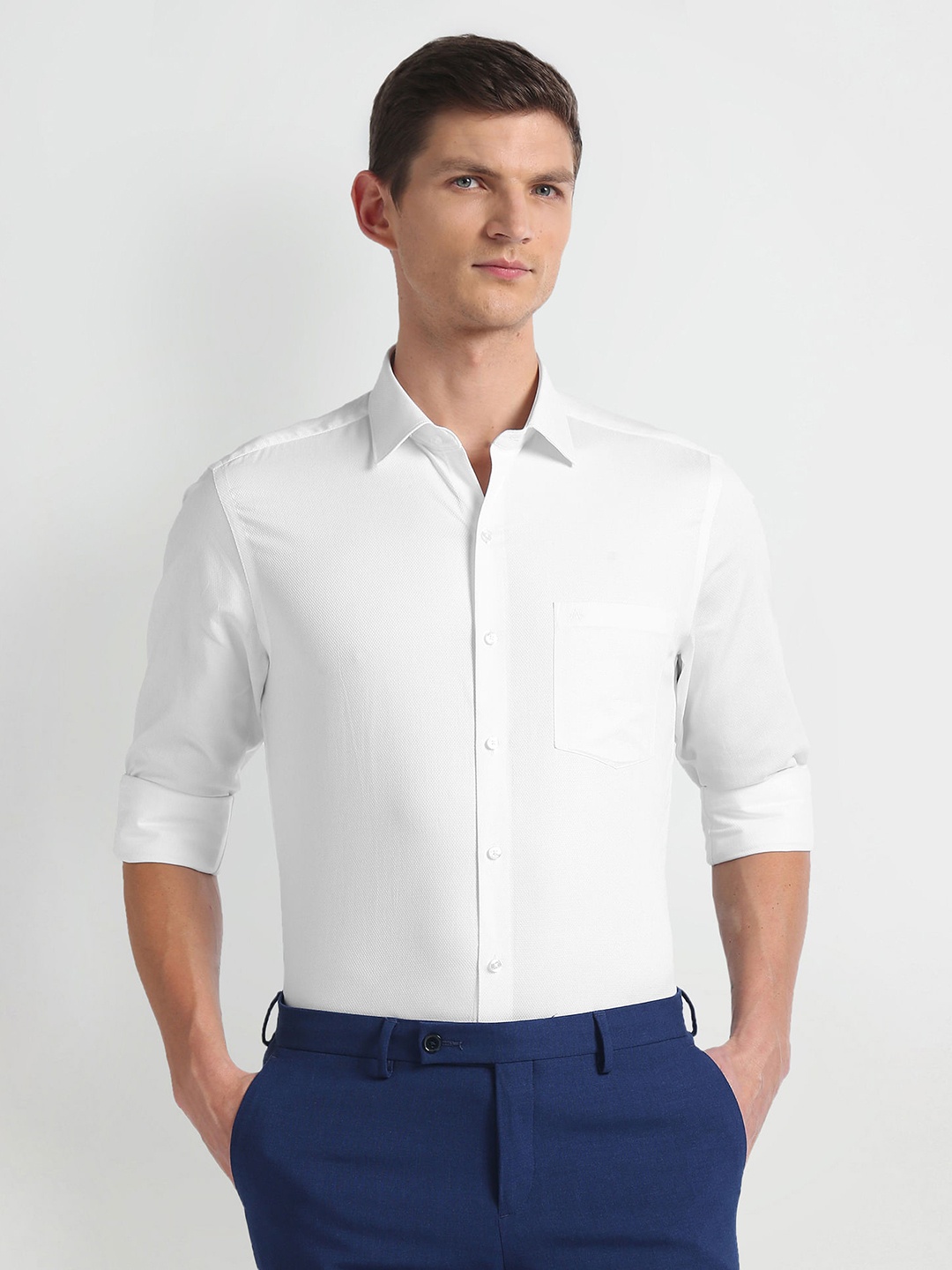 

Arrow Spread Collar Cotton Formal Shirt, White