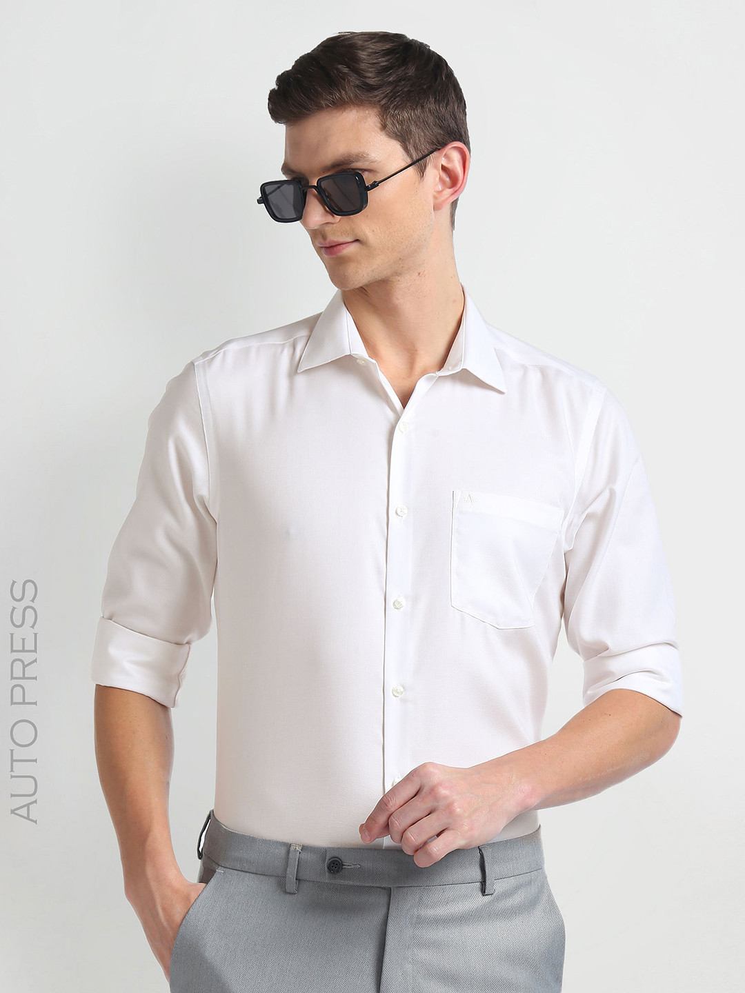 

Arrow Long Sleeves Auto Press Pure Cotton Autopress Formal Shirt, White