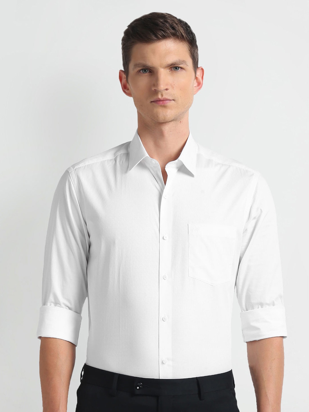 

Arrow Cotton Spread Collar Slim Fit Opaque Formal Shirt, White