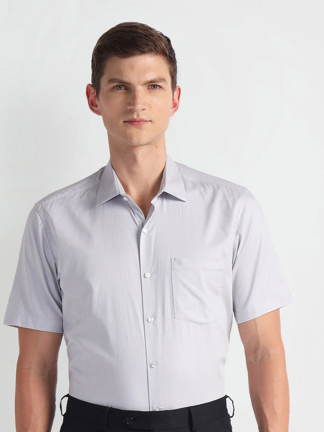 

Arrow Textured Opaque Twill Cotton Casual Shirt, Grey