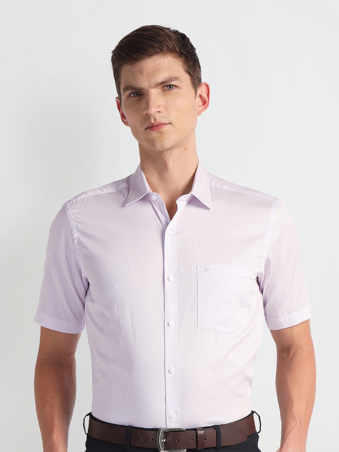 

Arrow Textured Opaque Twill Cotton Casual Shirt, Pink