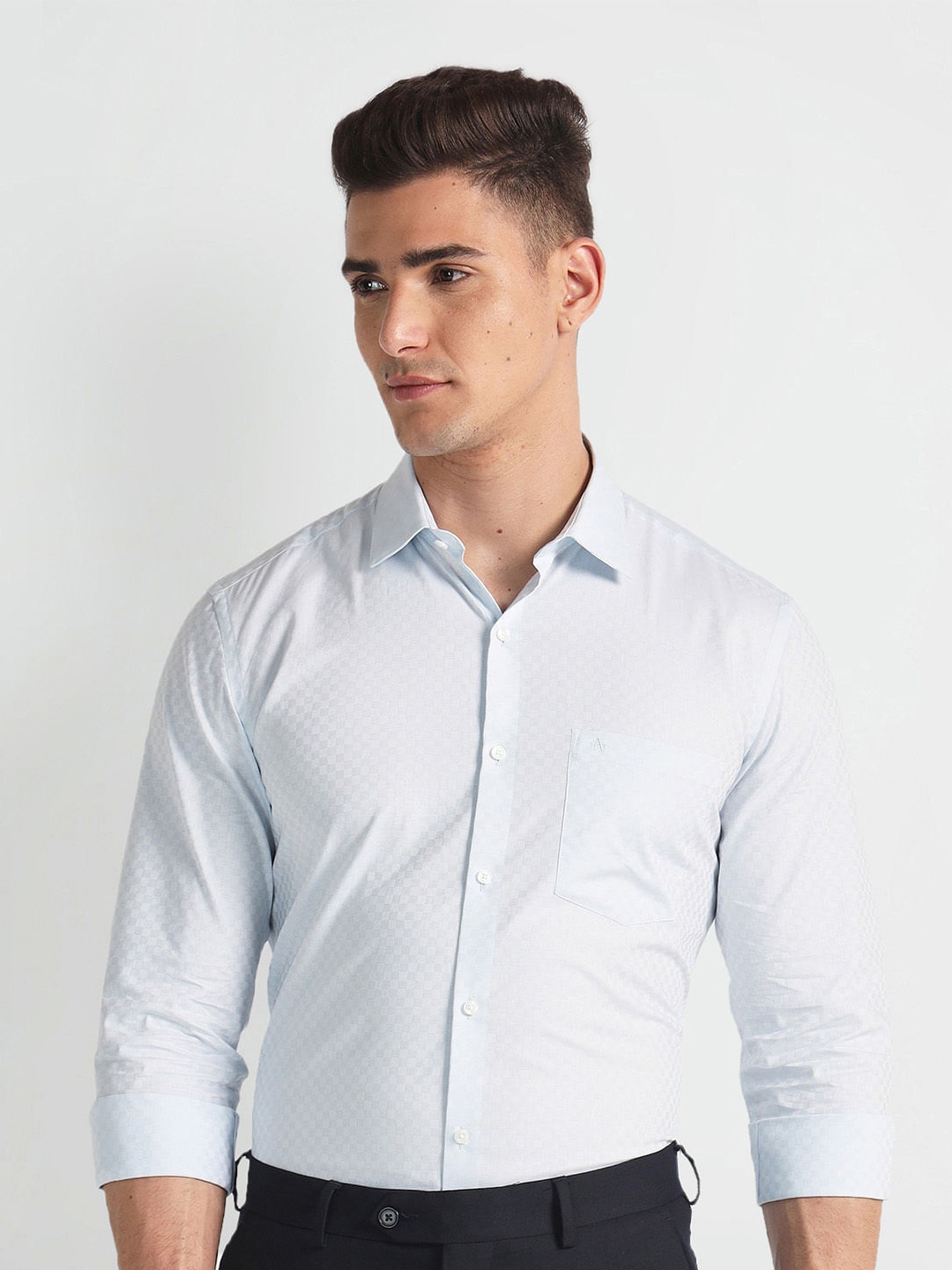 

Arrow Pinstripes Opaque Striped Formal Shirt, Blue