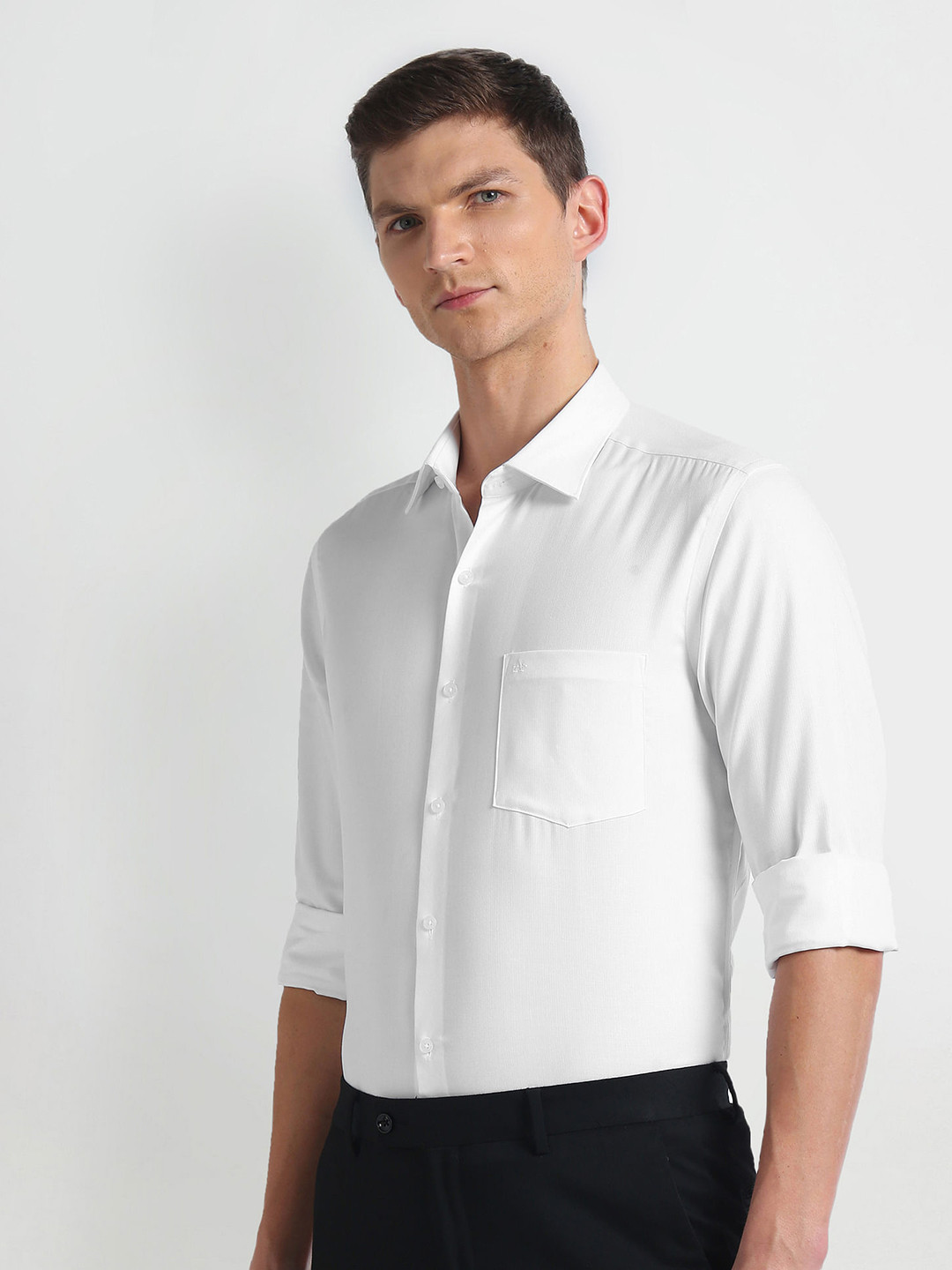 

Arrow Long Sleeves Spread Collar Slim Fit Pure Cotton Formal Shirt, White