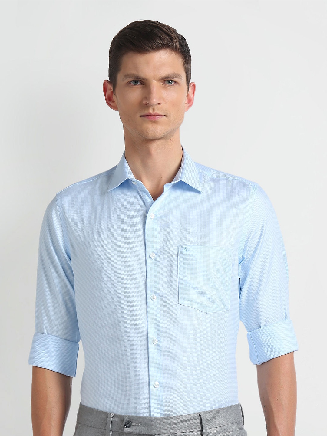 

Arrow Long Sleeves Pure Cotton Autopress Formal Shirt, Blue