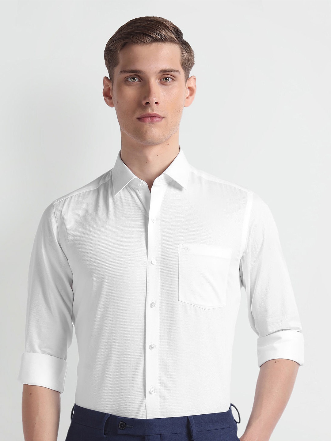 

Arrow Slim Fit Long Sleeves Pure Cotton Formal Shirt, White