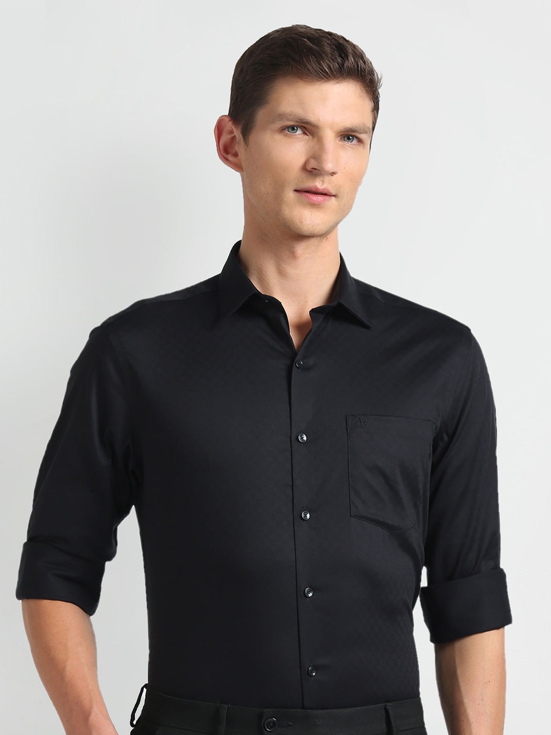

Arrow Long Sleeves Pure Cotton Autopress Formal Shirt, Black