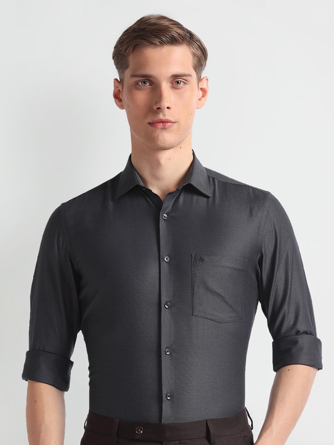 

Arrow Long Sleeves Pure Cotton Formal Shirt, Black