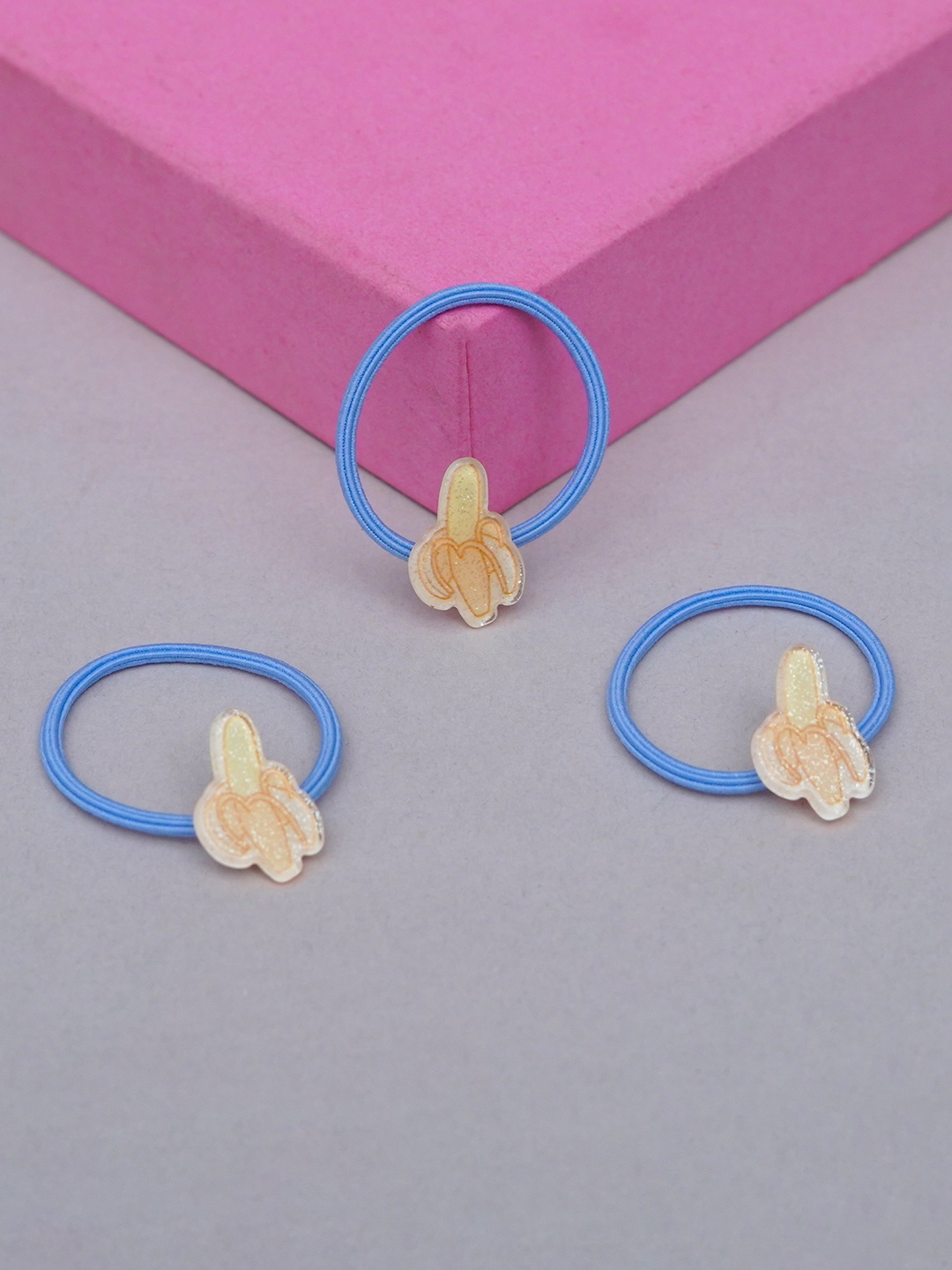 

The Magic Wand Girls Set of 3 Ponytail Holders, Blue