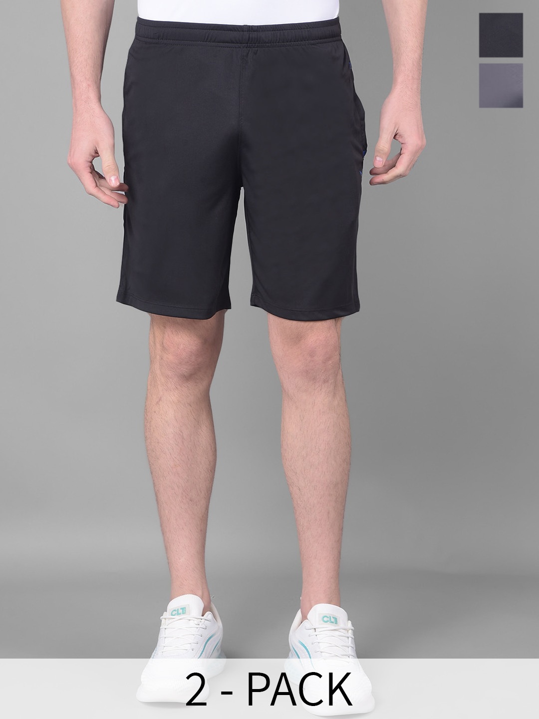 

Force NXT Men Pack Of 2 Anti Viral Anti Odour Cool Training Sports Shorts, Black