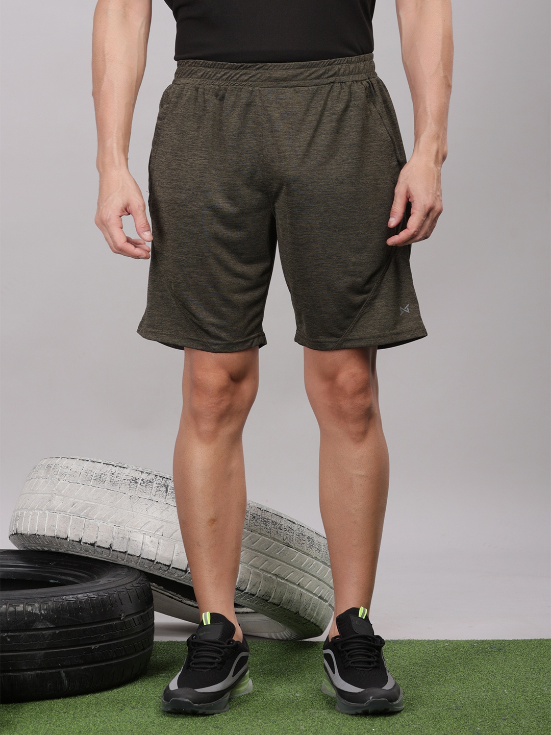 

Force NXT Men Mid-Rise Anti-Viral Anti-Odour Cool Training Shorts, Olive