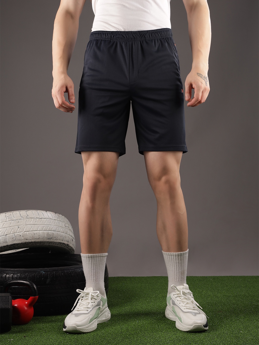 

Force NXT Men Solid Anti Viral Anti Odour Cool Training Shorts, Navy blue