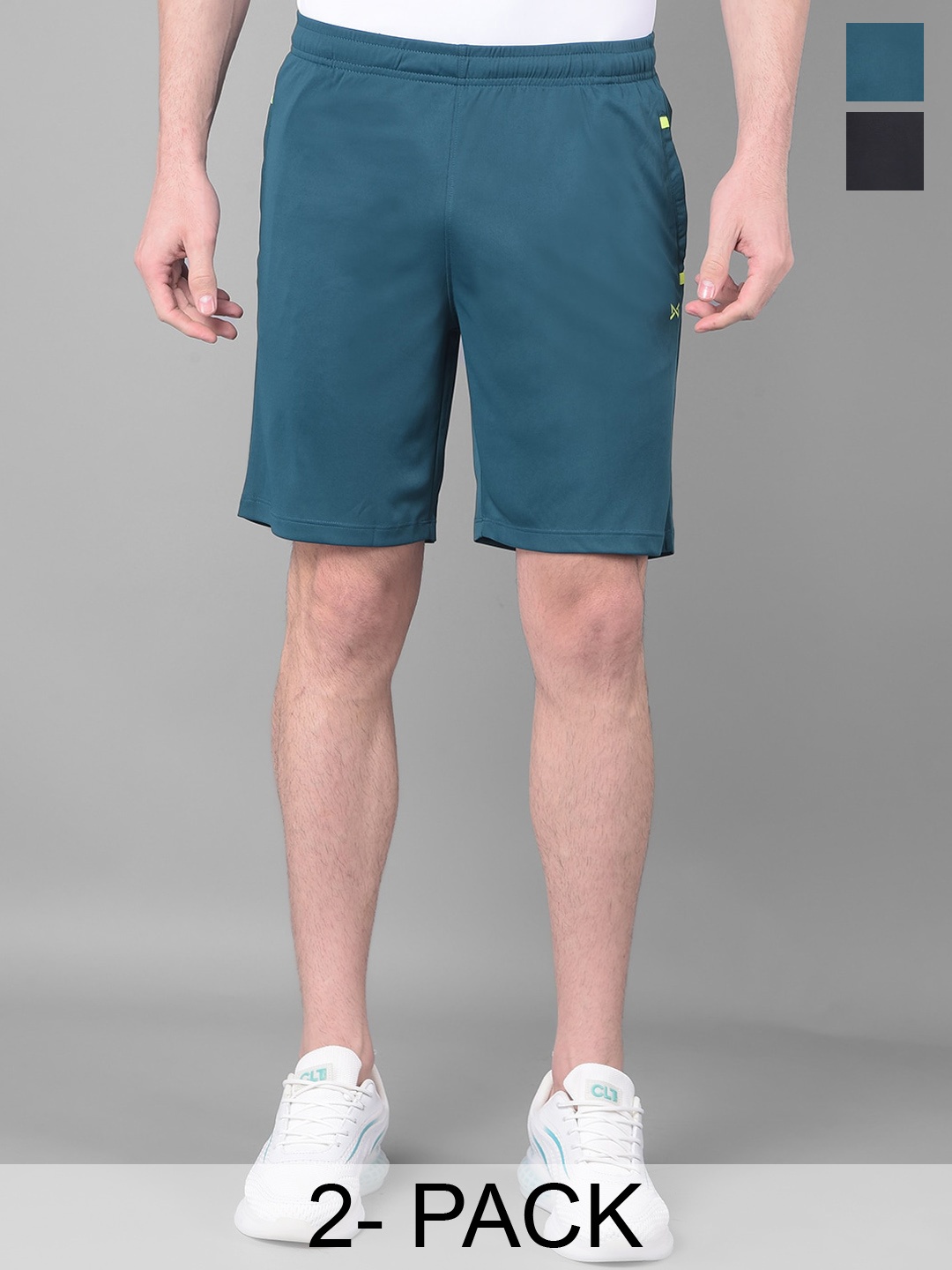 Force NXT Men Pack Of 2 Anti Viral Anti Odour Cool Sports Shorts, Black