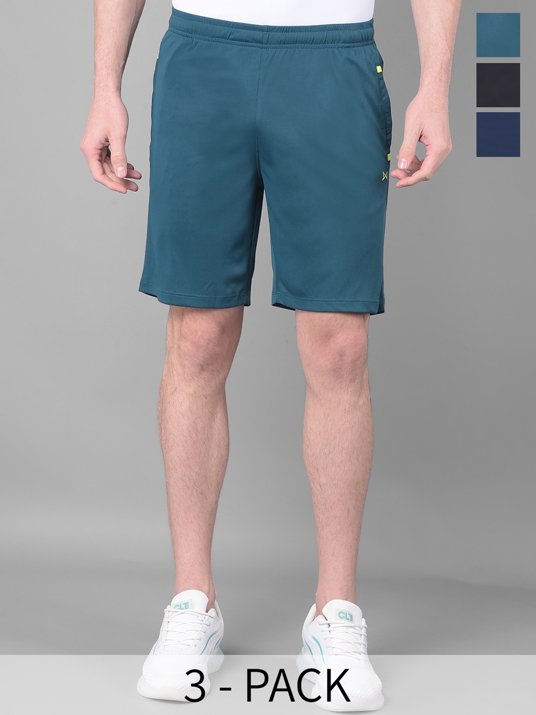 

Force NXT Men Pack Of 3 Anti-Viral Anti-Odour Cool Training Shorts, Black