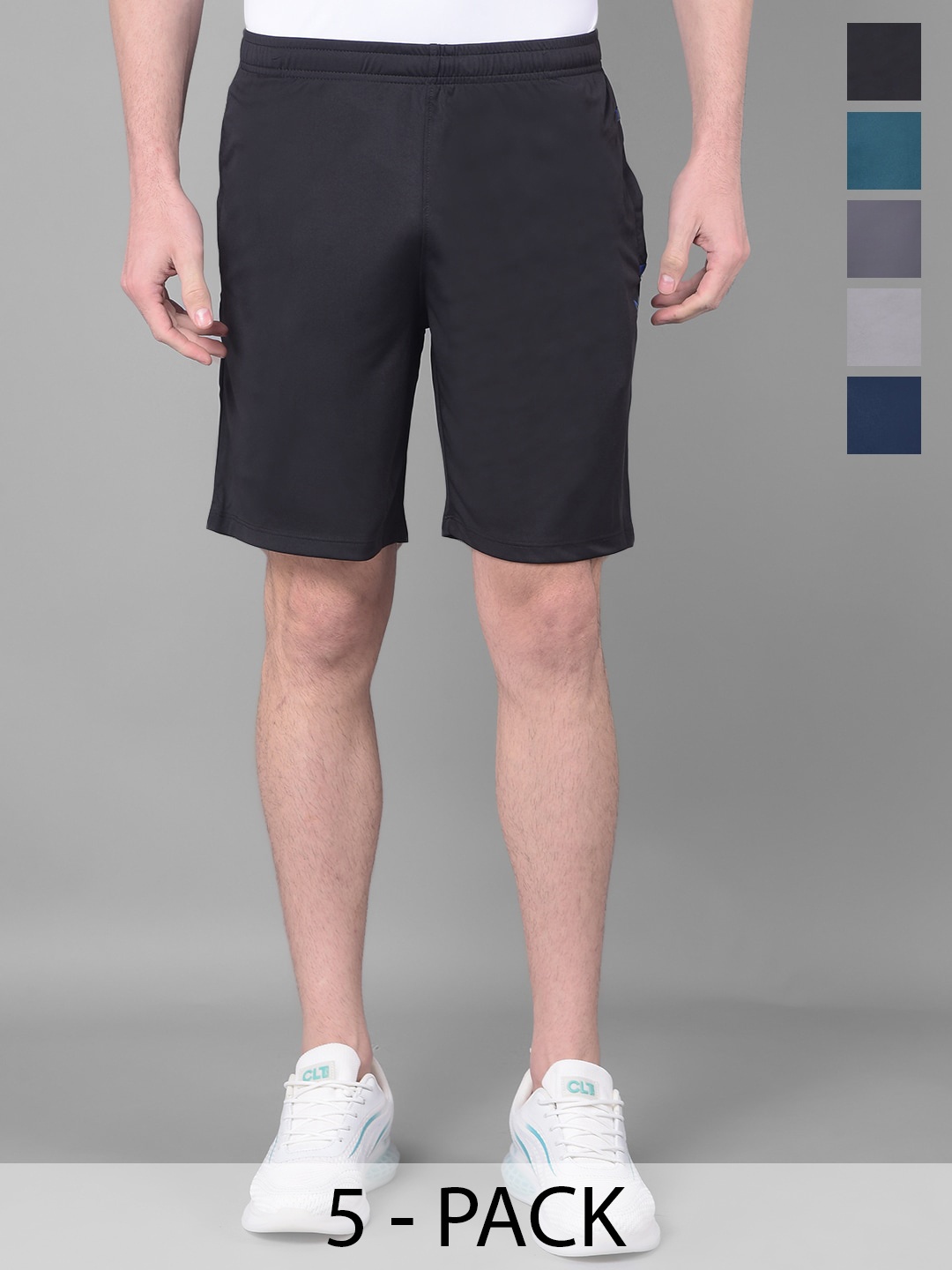 

Force NXT Men Pack Of 5 Anti Viral Anti Odour Cool Sports Shorts, Black