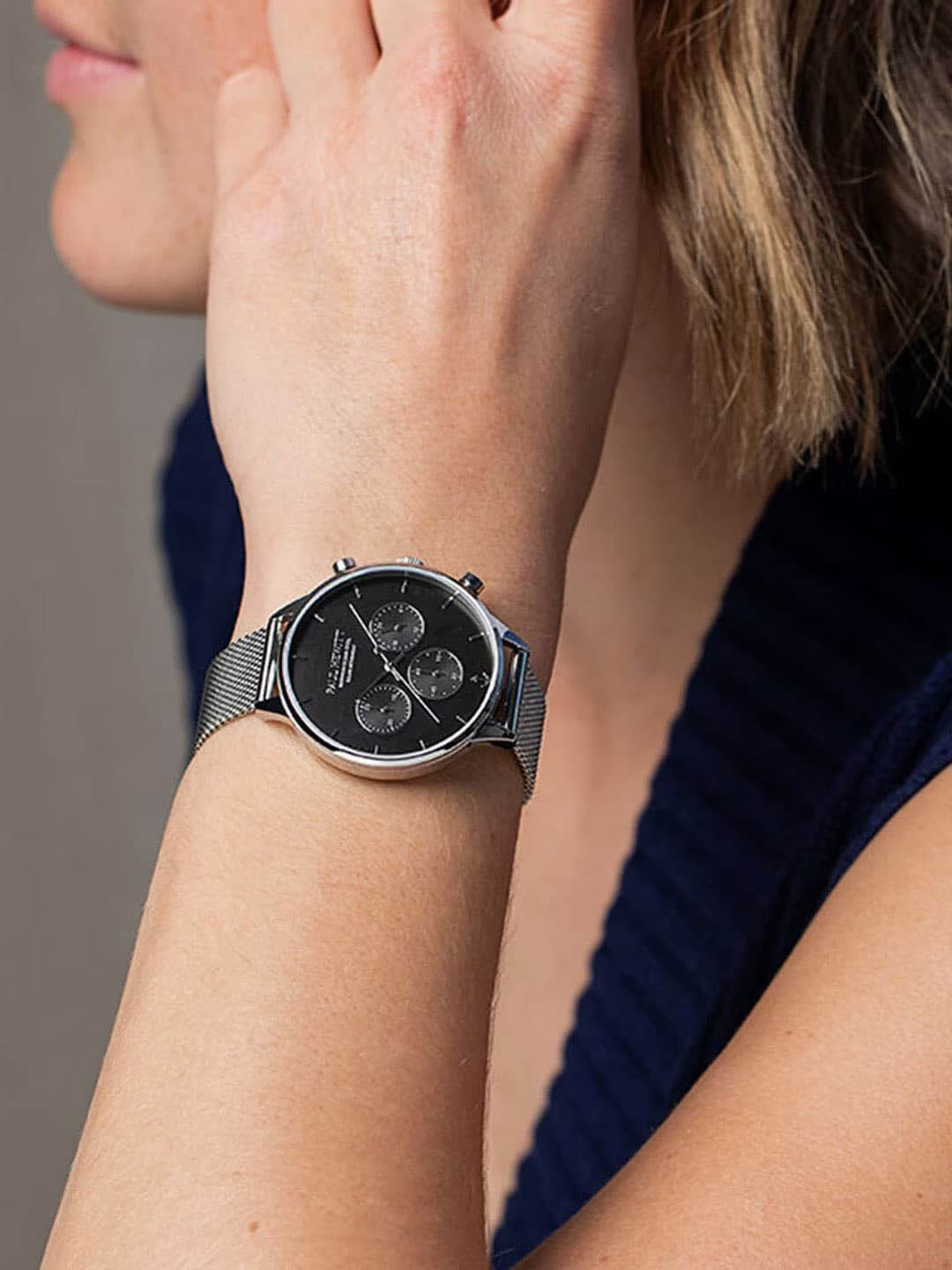 

PAUL HEWITT Women Bracelet Style Straps Analogue Solar Powered Watch PH-W-0308, Black