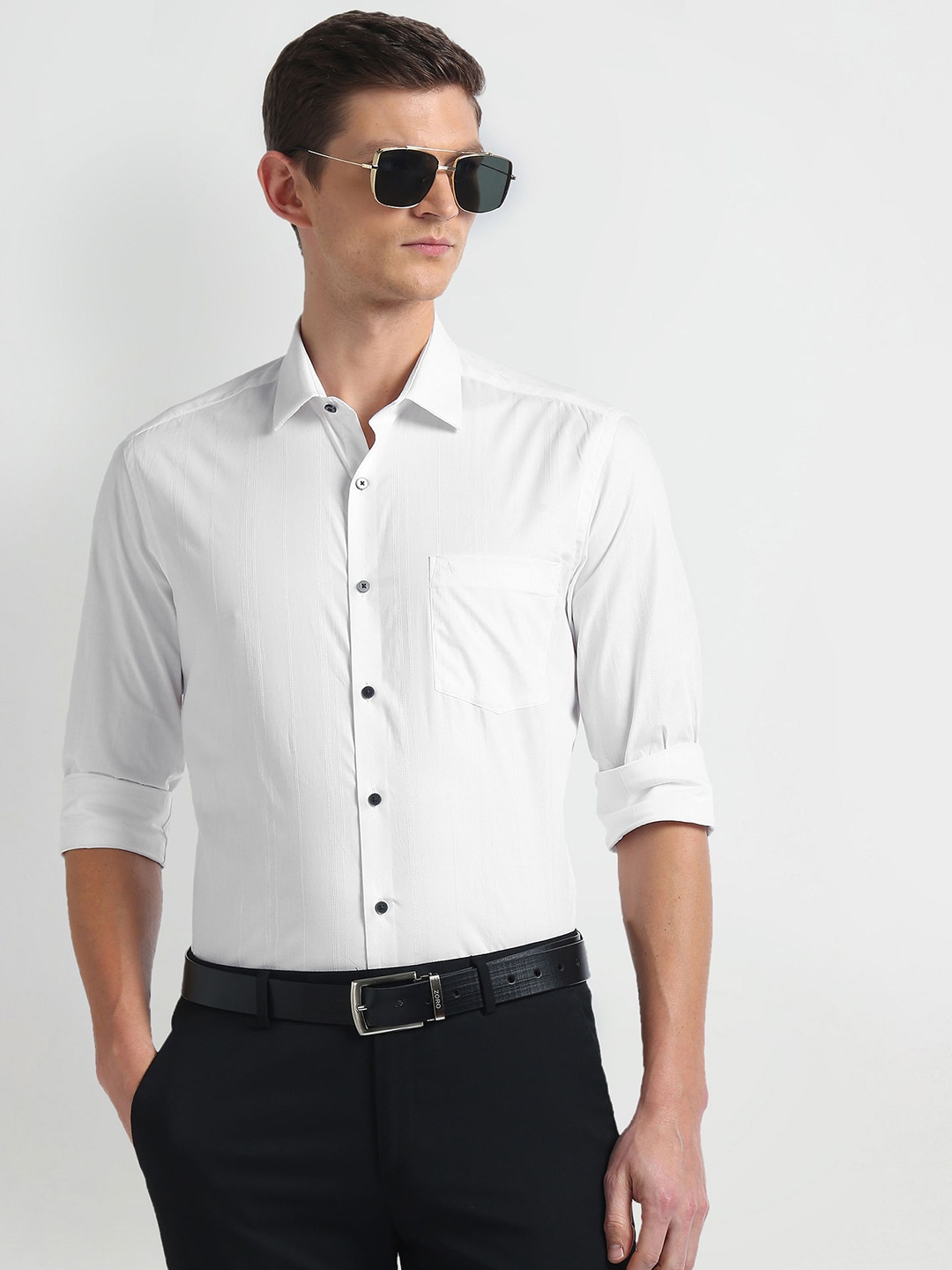 

Arrow New York Spread Collar Pure Cotton Slim Fit Formal Shirt, White