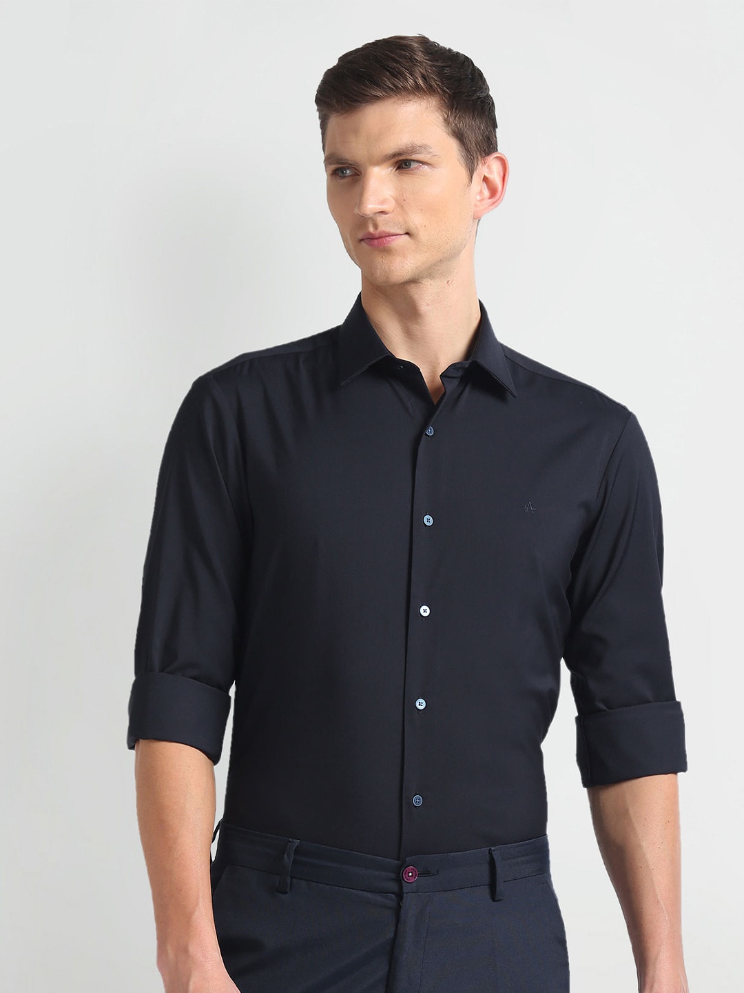 Arrow New York Slim Fit Long Sleeves Casual Shirt, Blue