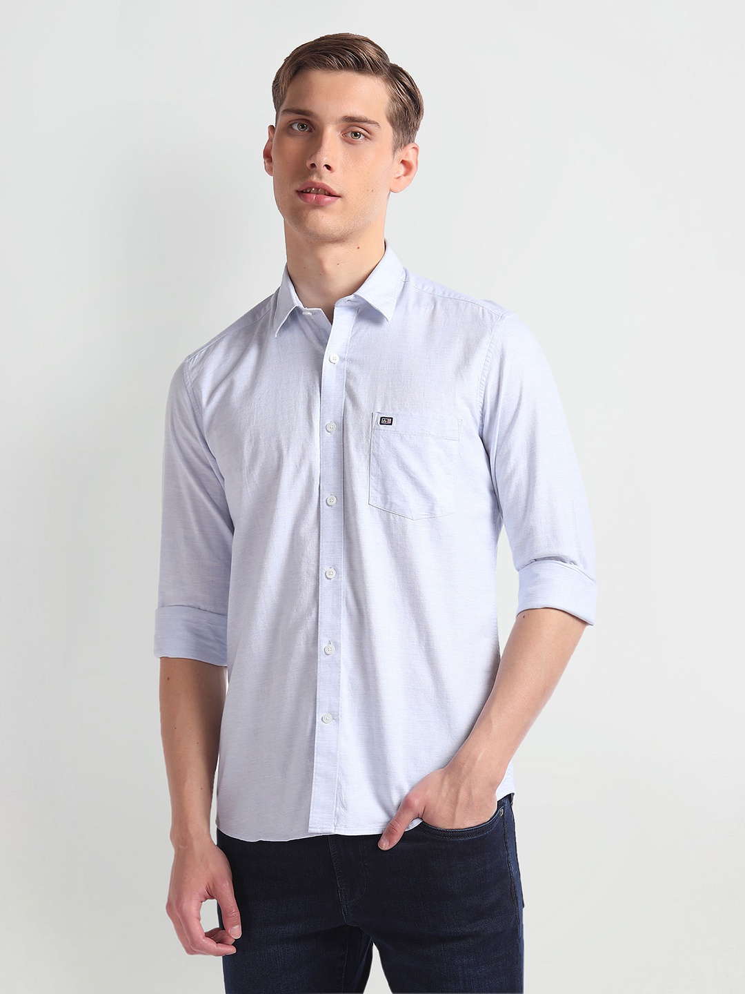 

Arrow Sport Slim Fit Pure Cotton Casual Shirt, Blue