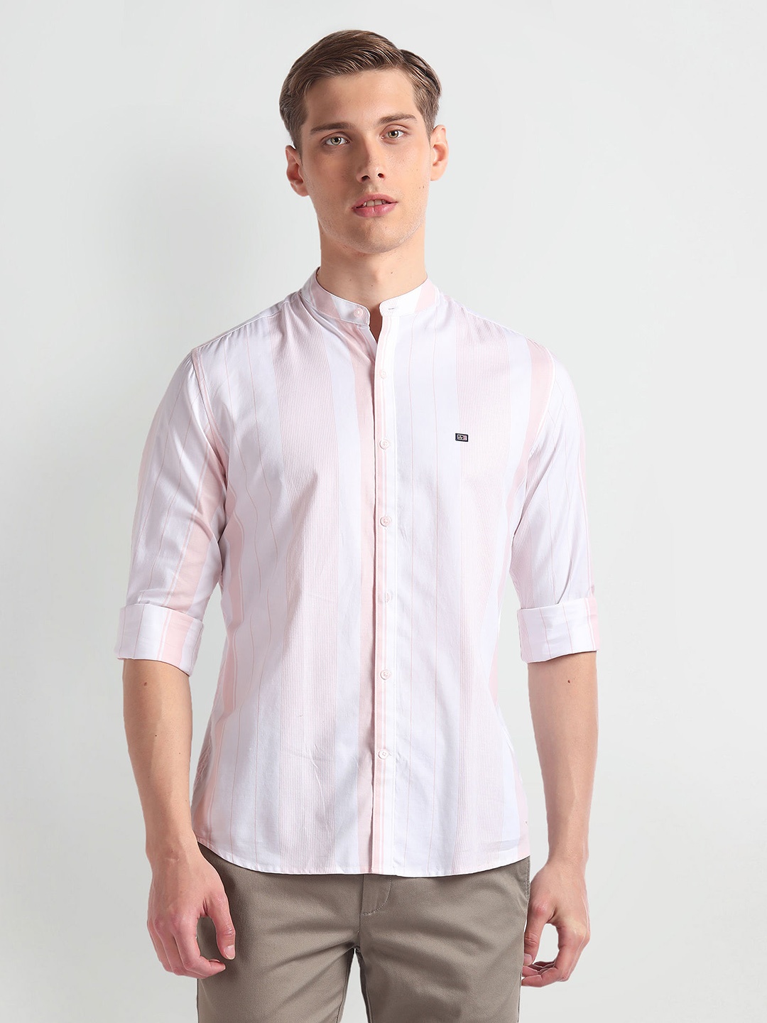 

Arrow Sport Striped Slim Fit Pure Cotton Casual Shirt, Pink