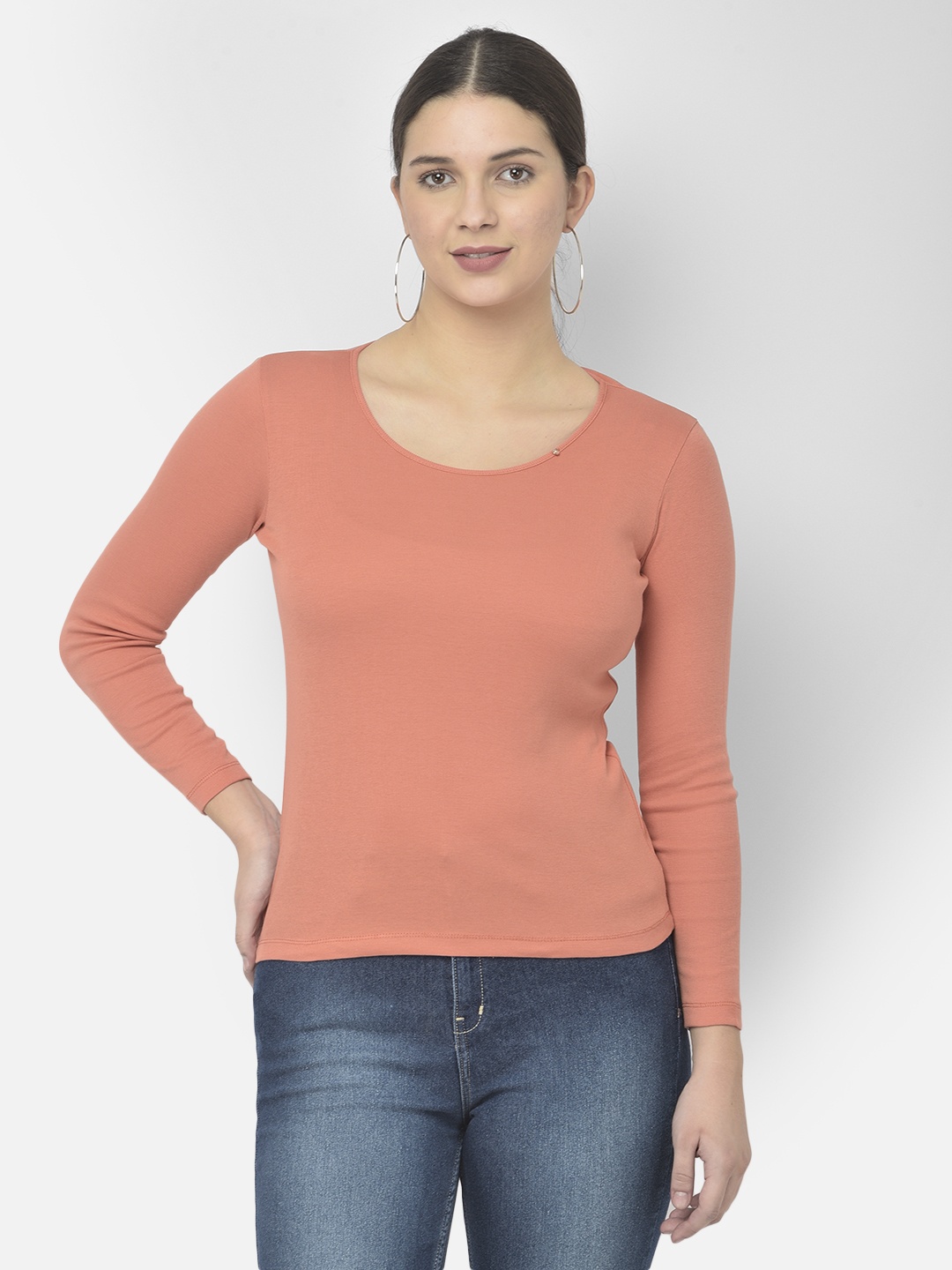 

Numero Uno Slim Fit Round Neck Cotton T-shirt, Orange