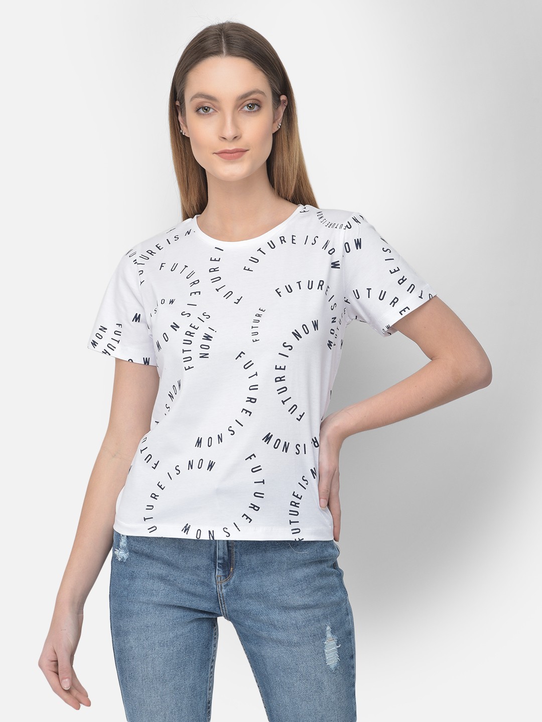 

Numero Uno Relaxed Fit Typography Printed Cotton T-shirt, White